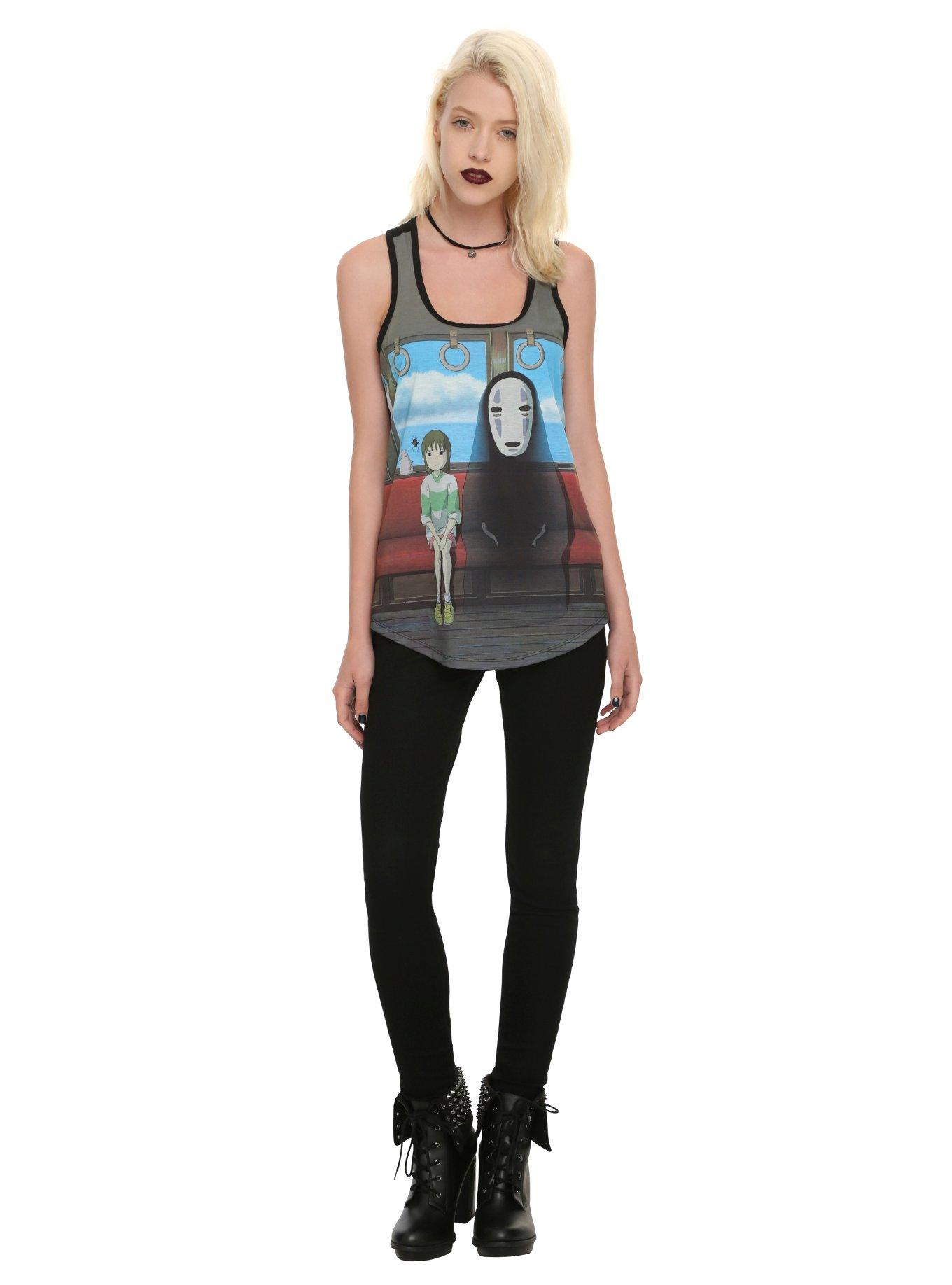 Studio Ghibli Spirited Away Train Sublimation Girls Tank Top, BLACK, alternate