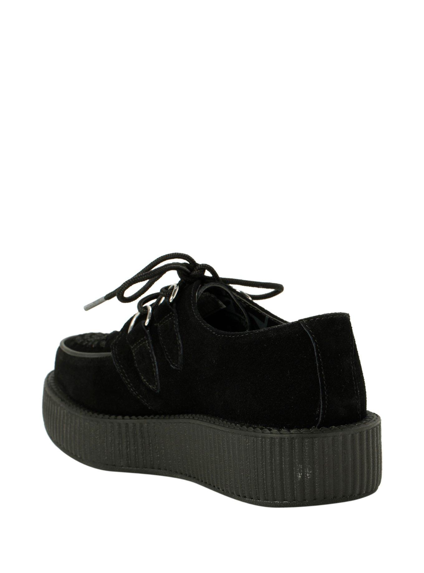 T.U.K. Black Suede Low Sole Viva Creepers, BLACK, alternate