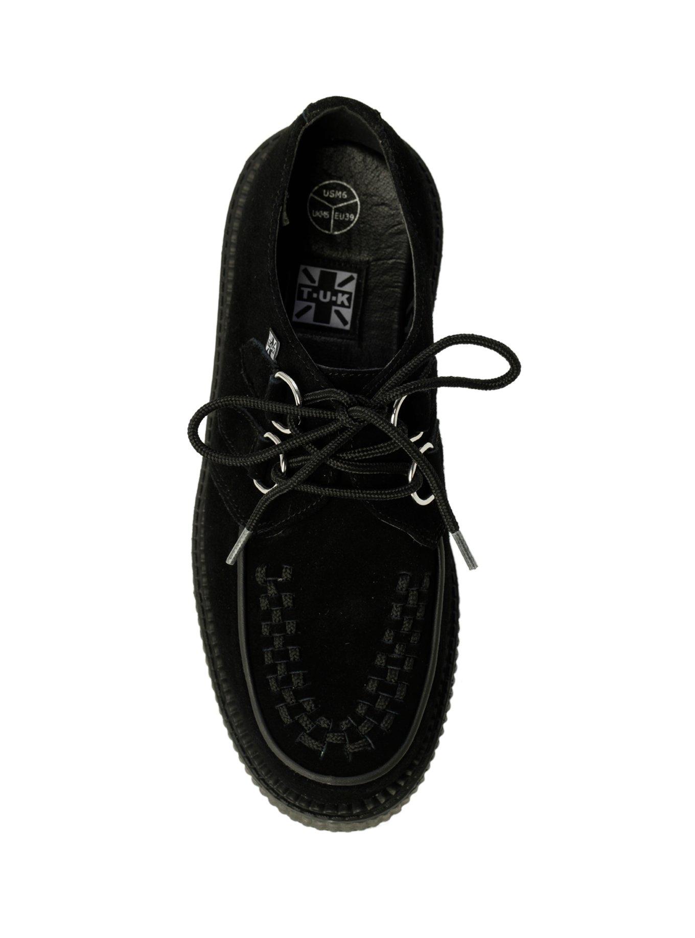 T.U.K. Black Suede Low Sole Viva Creepers, BLACK, alternate