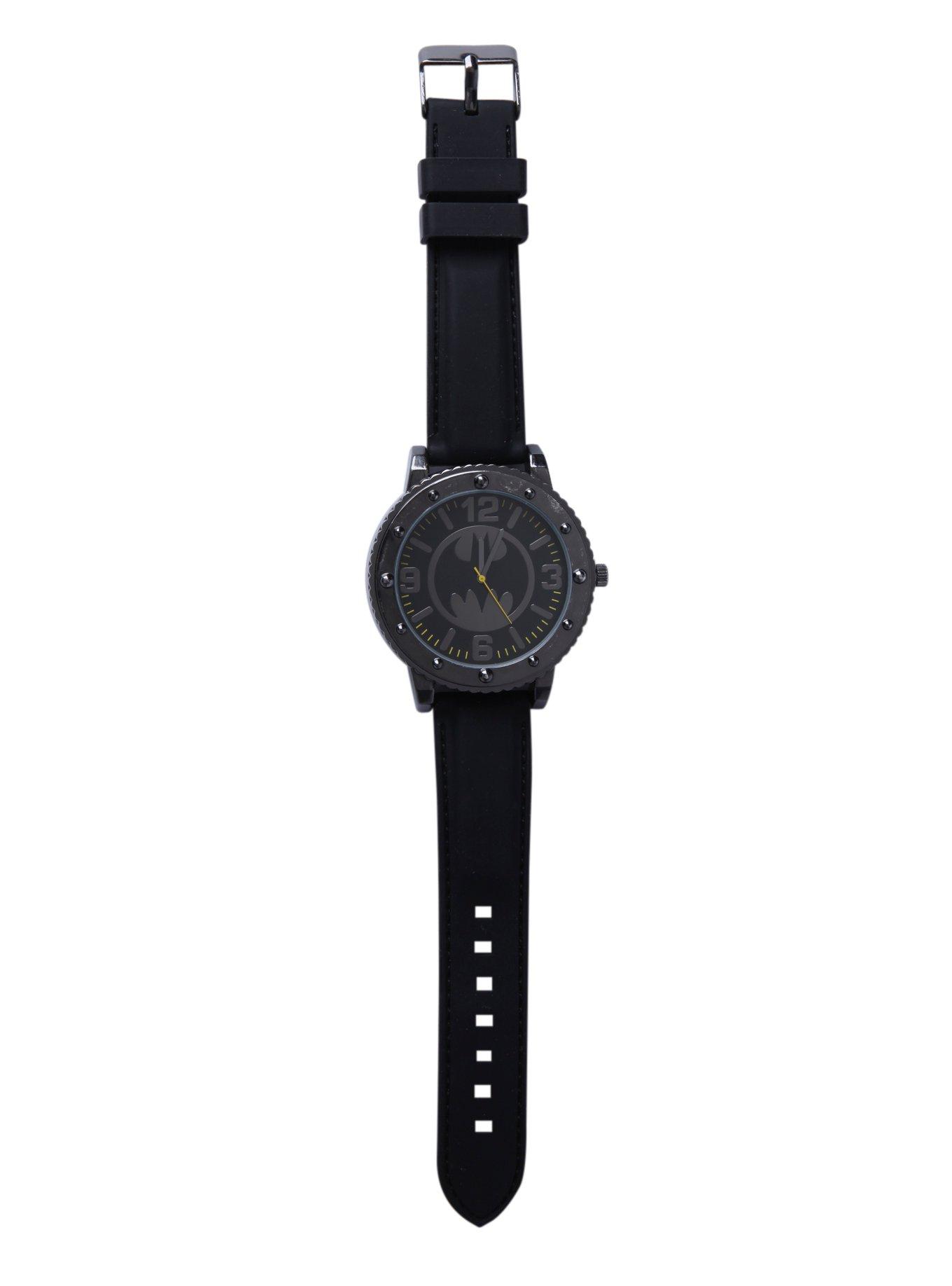 DC Comics Batman Logo Rubber Strap Watch, , alternate