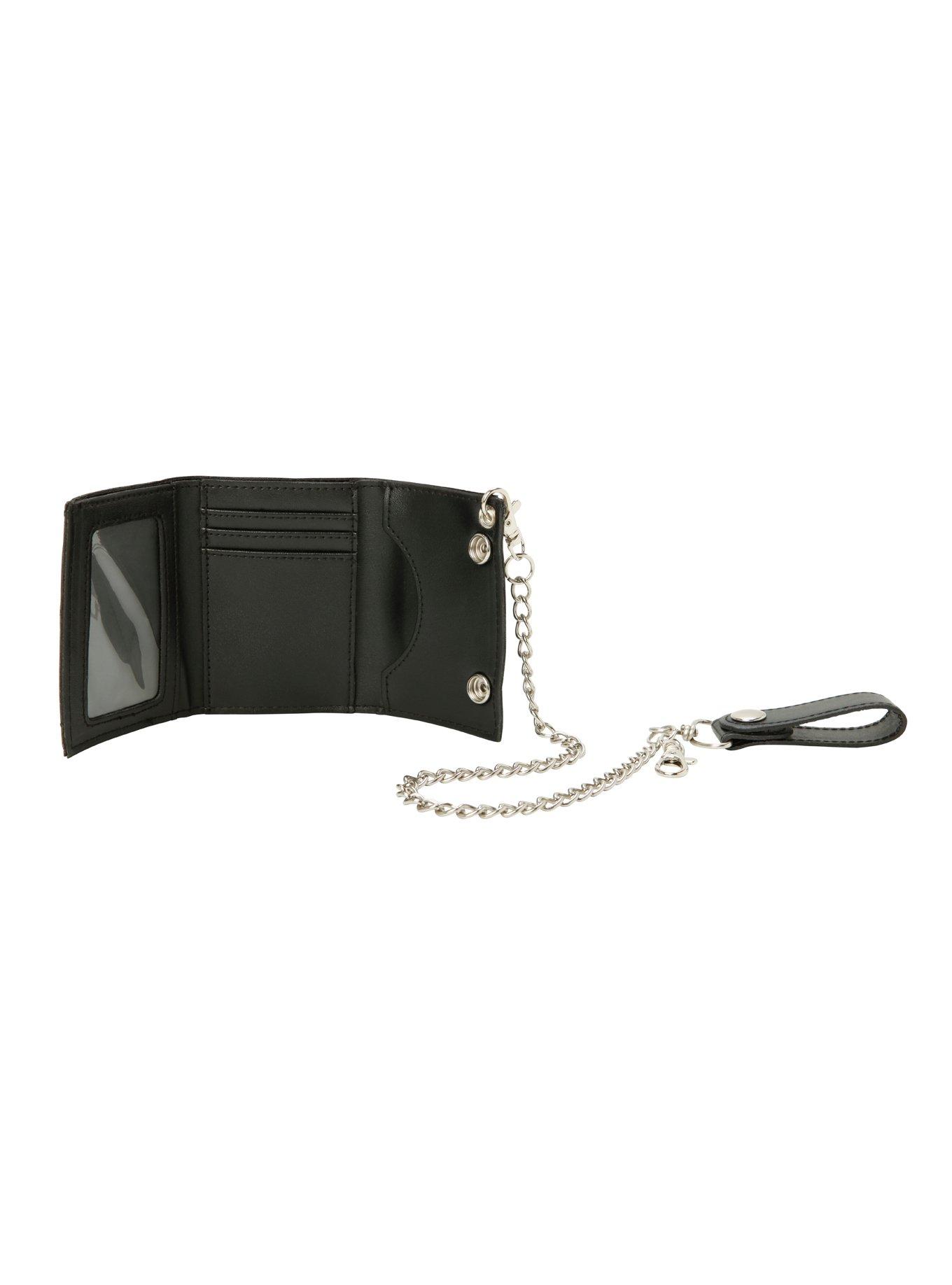 Black Tri-Fold Chain Wallet, , alternate