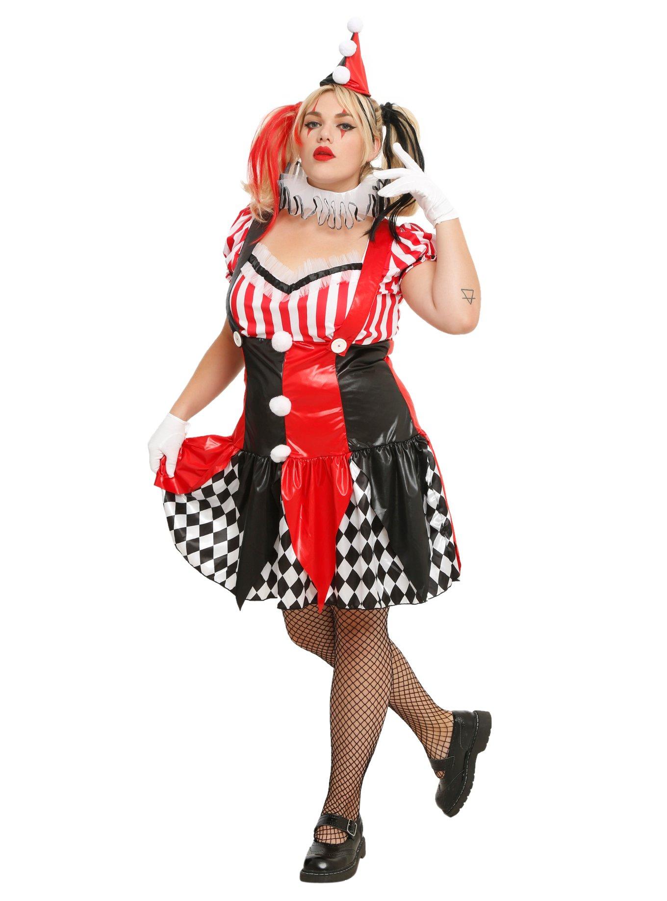 Harlequin Clown Costume Plus Size, , alternate