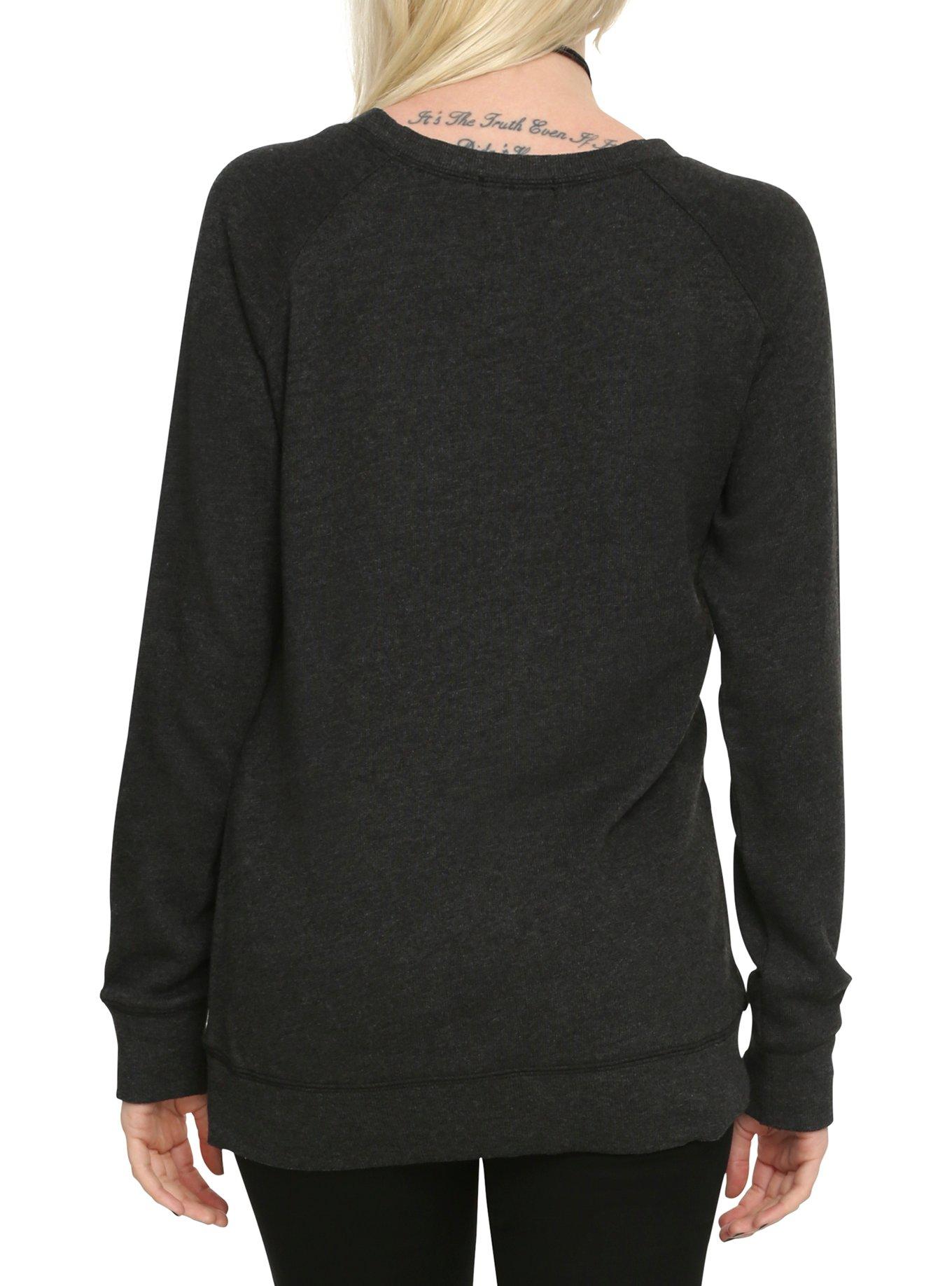 Grey & Red Plaid Skull Girls Pullover Top, , alternate