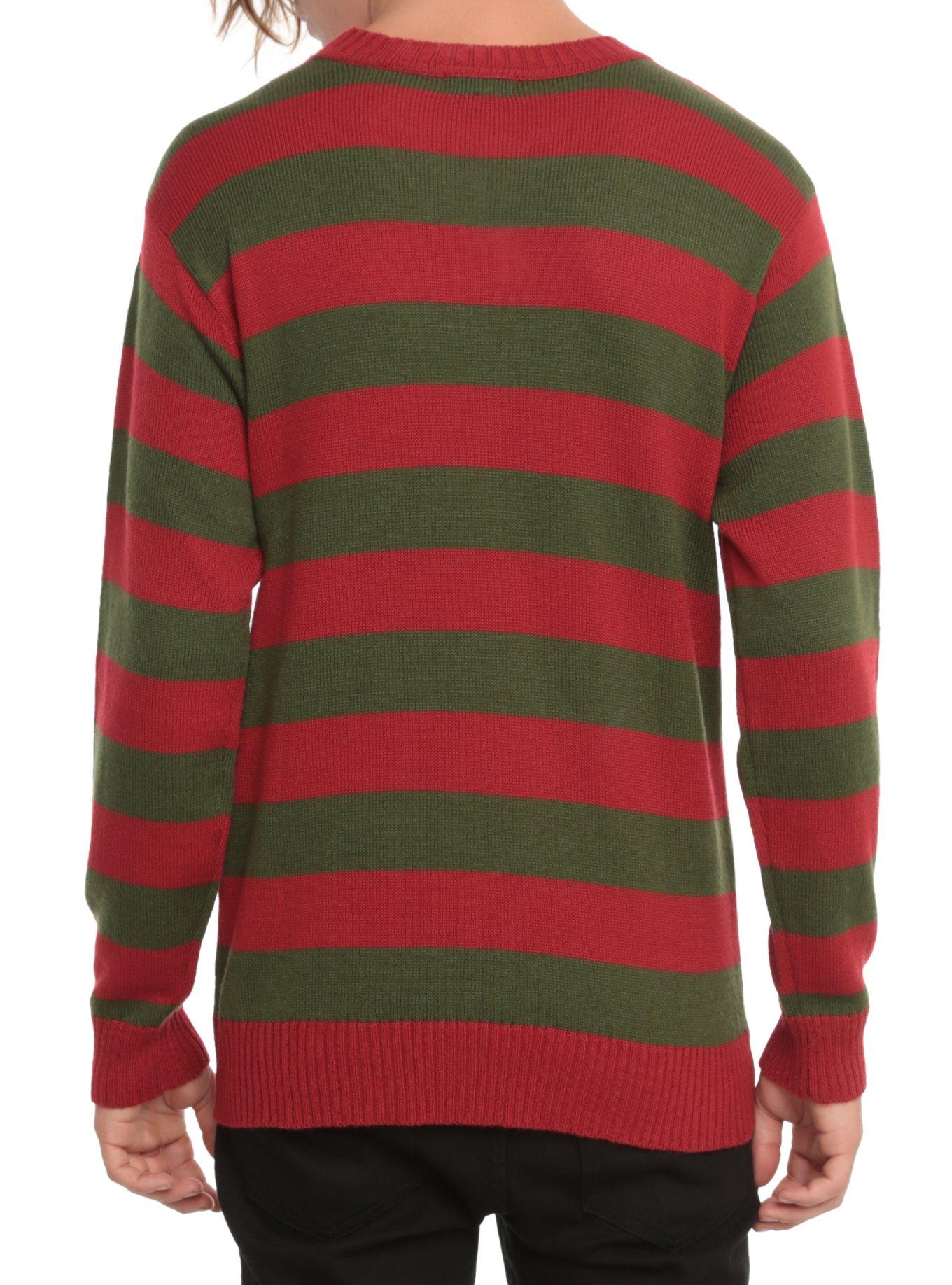 Horror Red & Green Stripe Sweater, , alternate