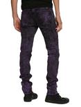 RUDE Purple Acid Wash Skinny Jeans, , alternate