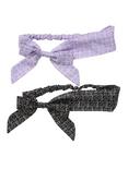 LOVEsick Purple & Black Music Note & Clef Heart Bow Headband 2 Pack, , alternate