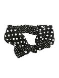 LOVEsick Black & White Polka Dot Stretch Headband, , alternate