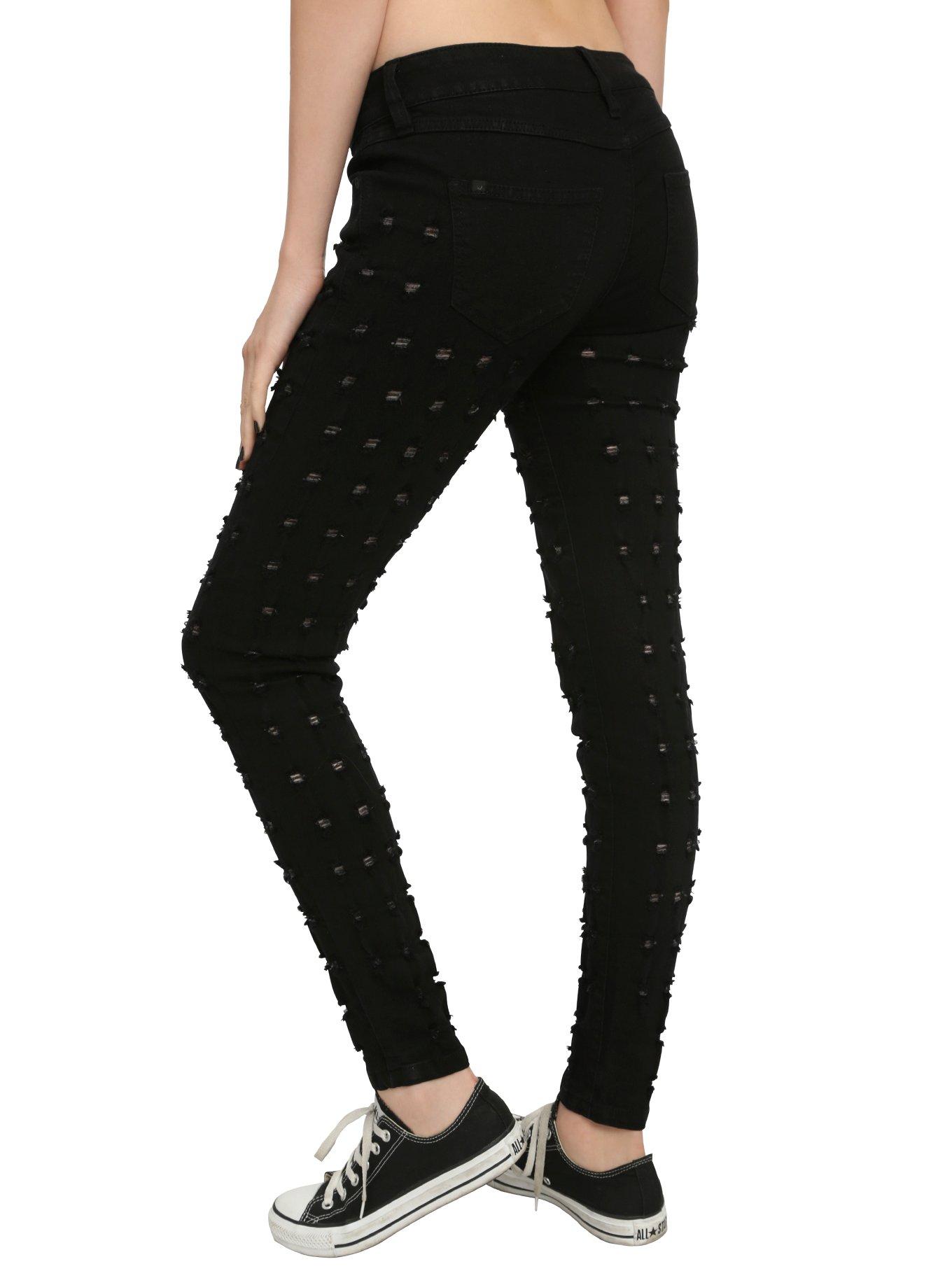 LOVEsick Black Bullet Hole Skinny Jeans, BLACK, alternate