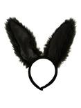 Black Bunny Ears Headband, , alternate