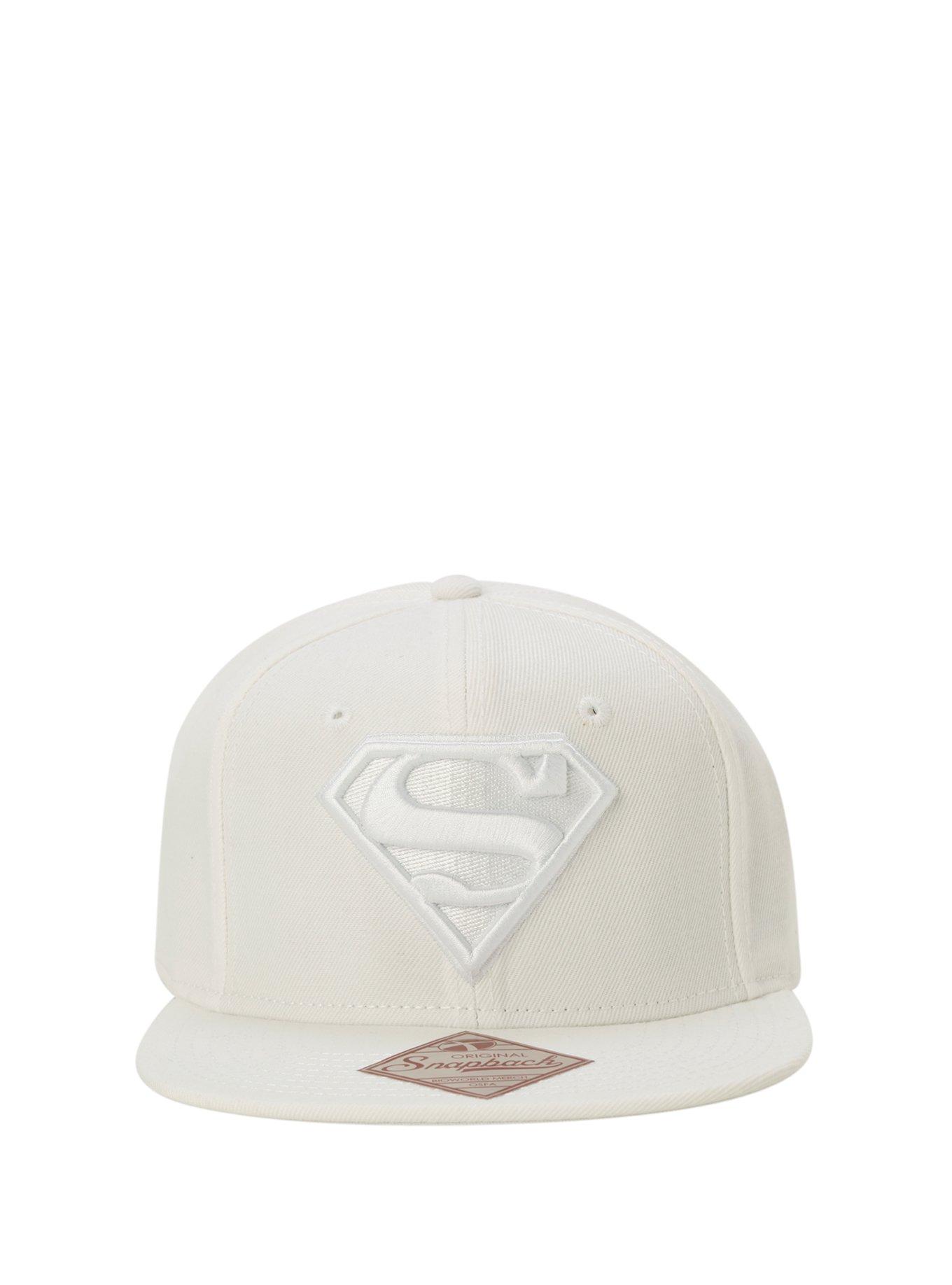 DC Comics Superman White Mono Logo Snapback Hat, , alternate