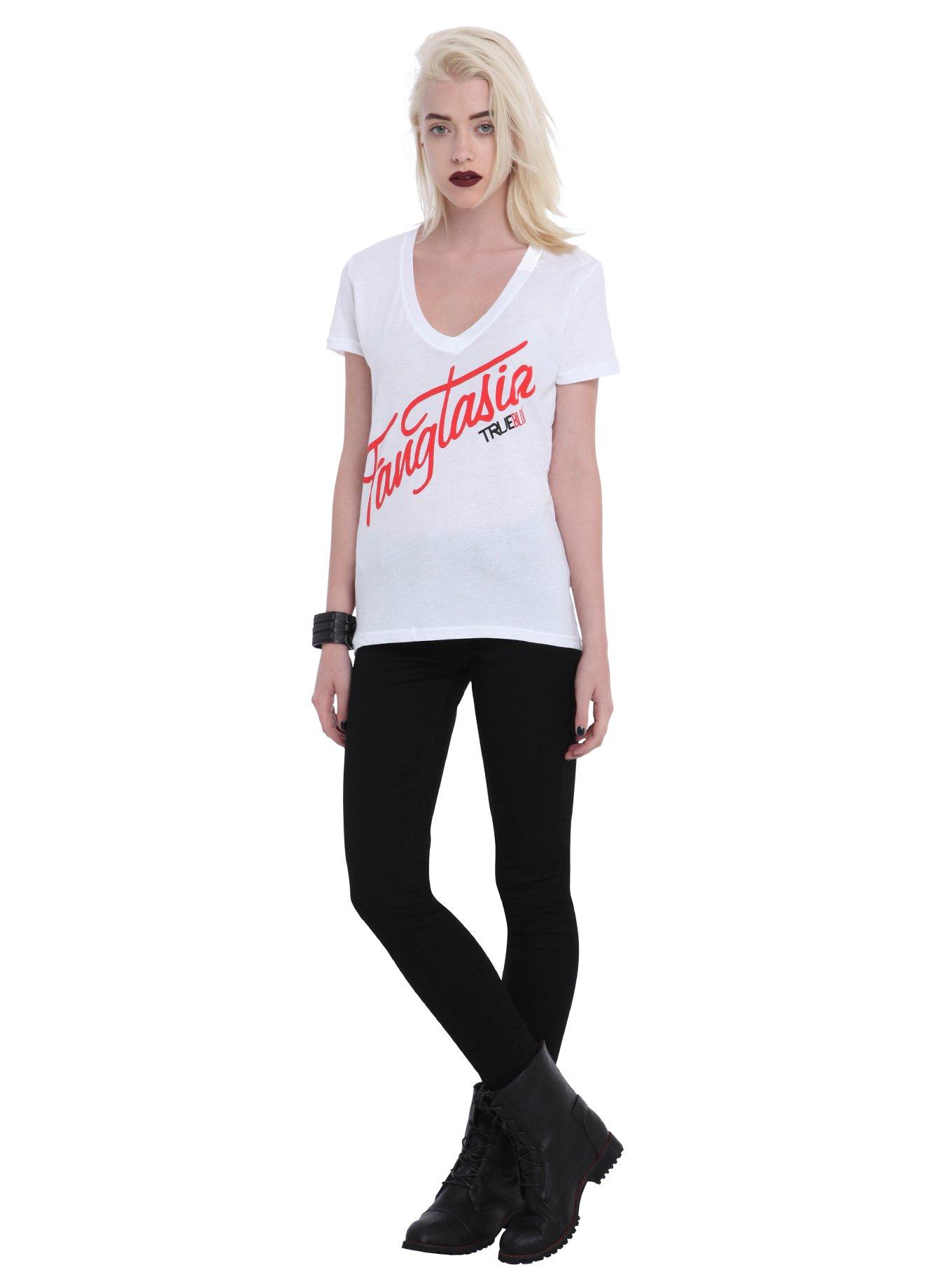 True Blood Fangtasia Girls V-Neck T-Shirt, , alternate