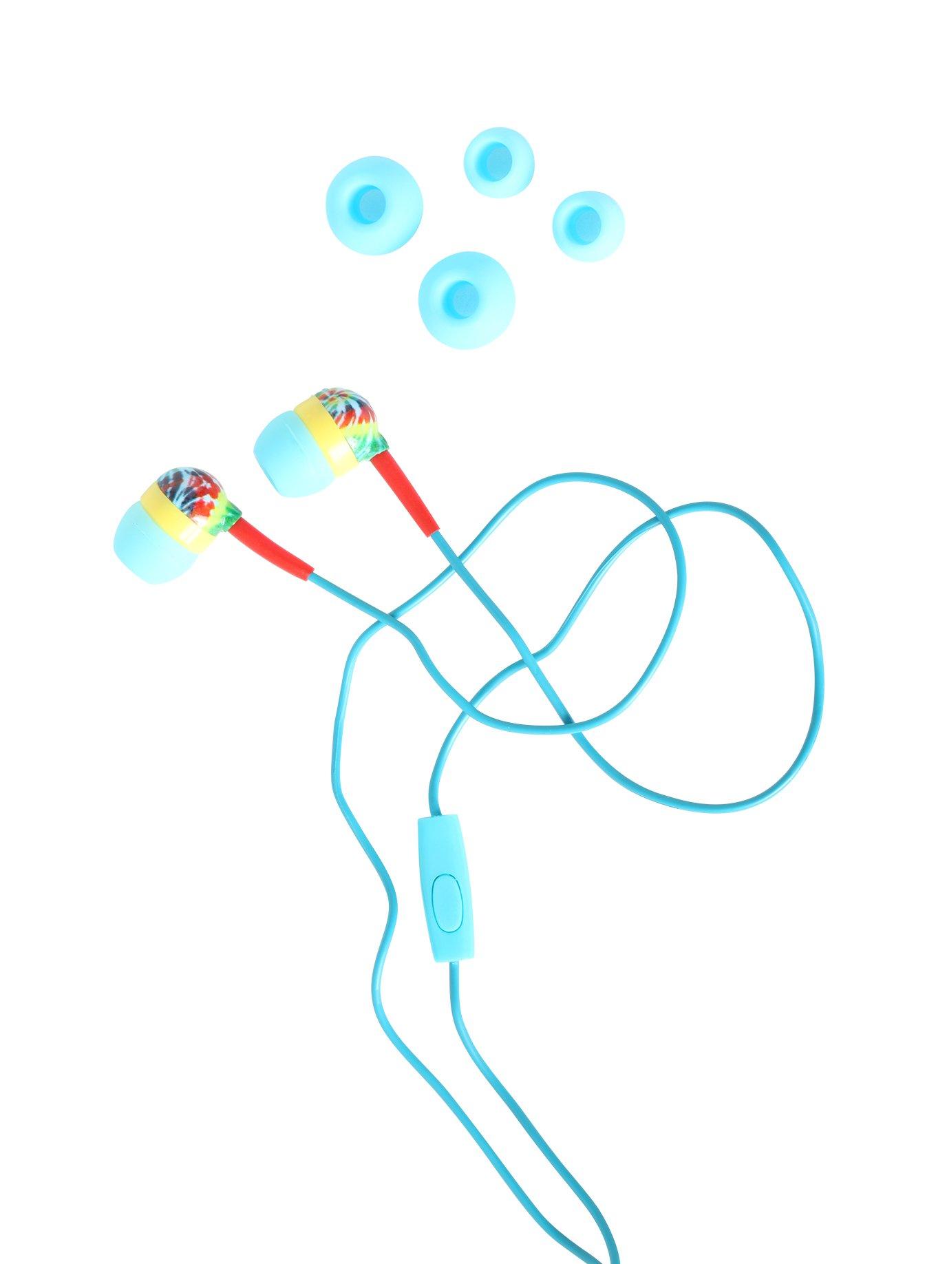 Tie Dye Print With Microphone Earbuds, , alternate