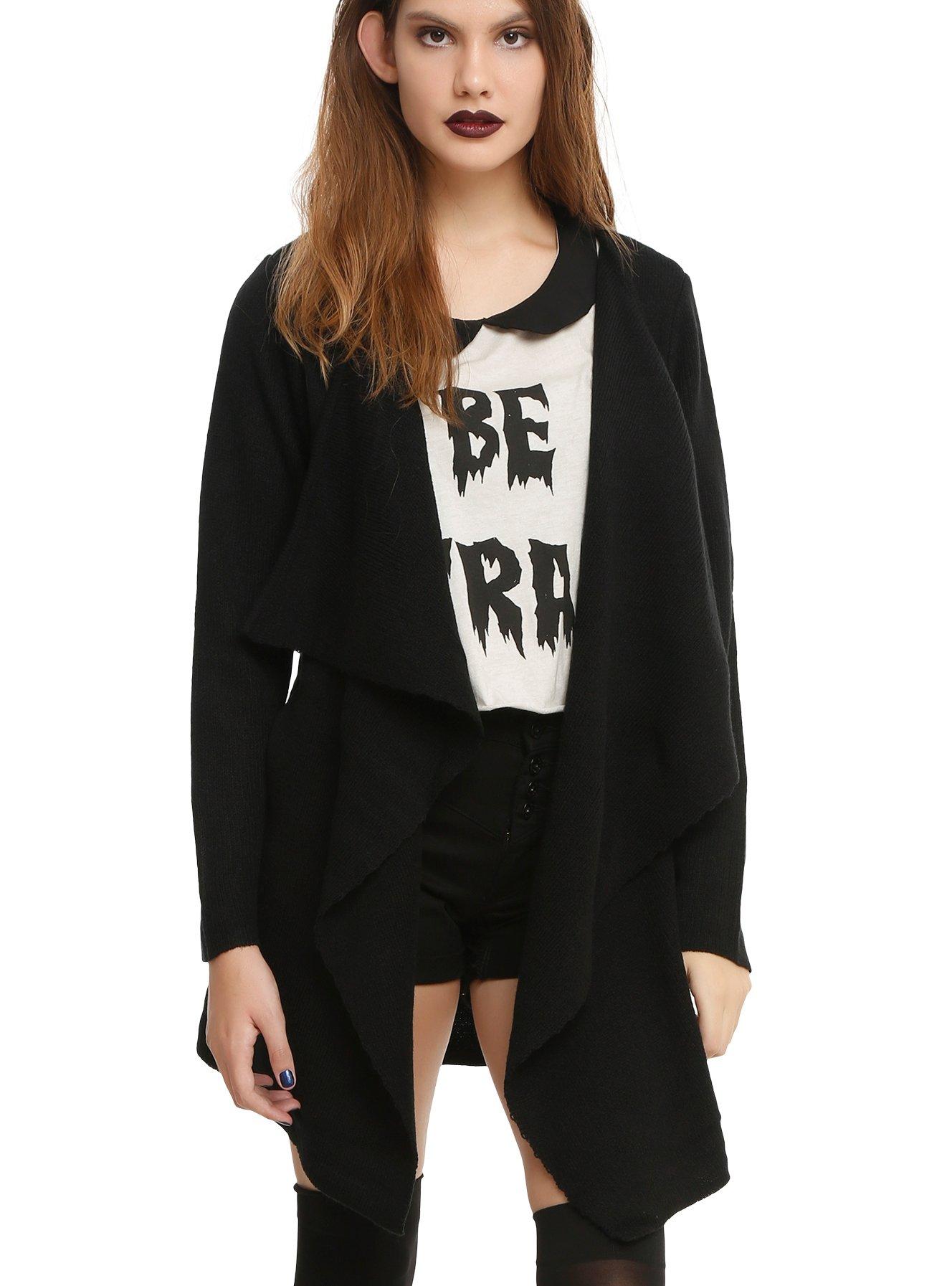 Iron Fist Black White Spine Girls Flyaway Cardigan, , alternate