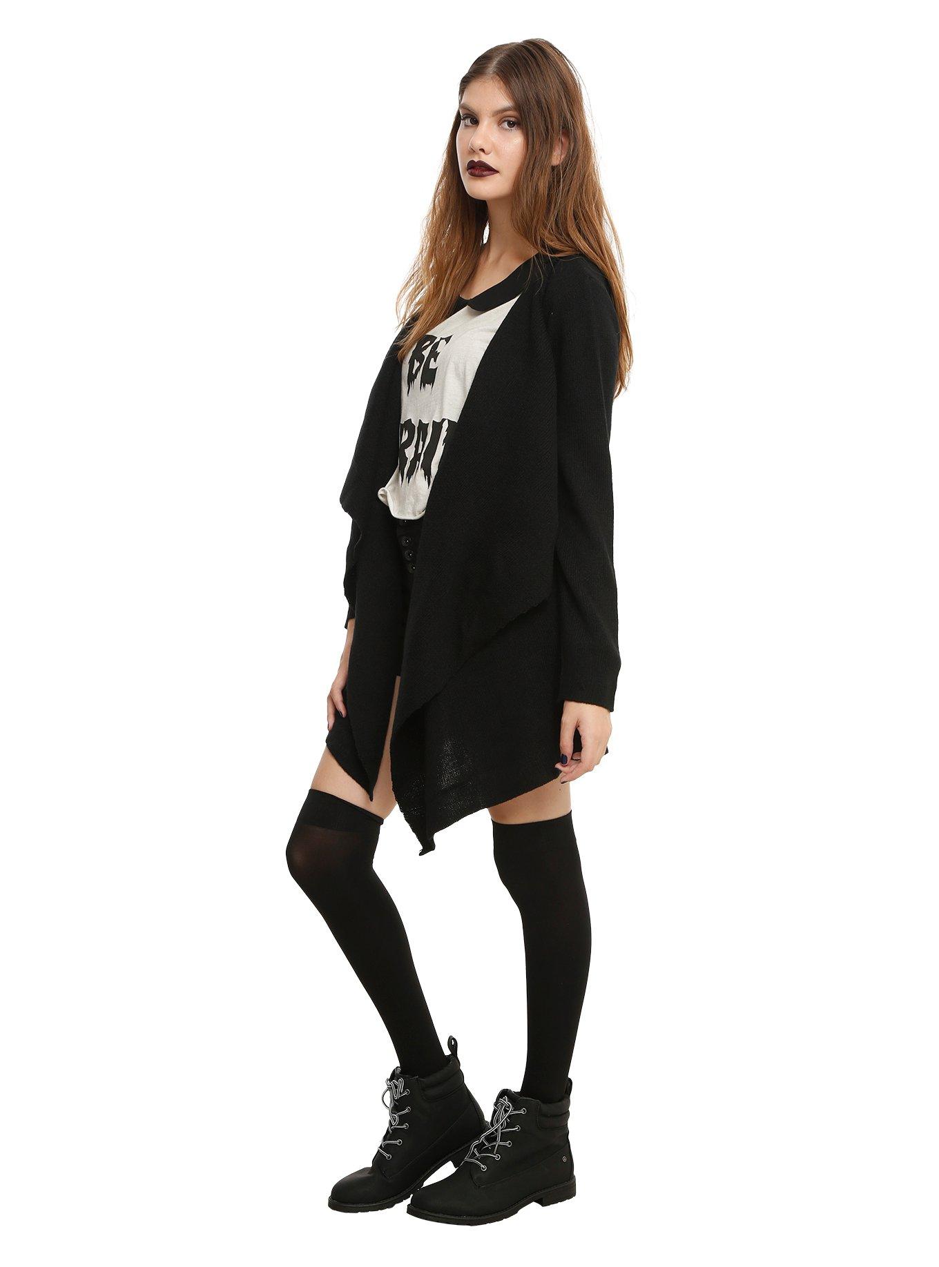 Iron Fist Black White Spine Girls Flyaway Cardigan, , alternate