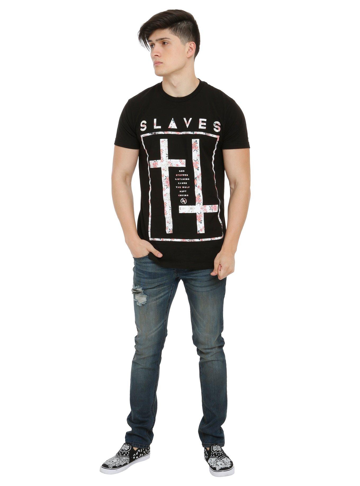 Slaves Floral Crosses T-Shirt, , alternate