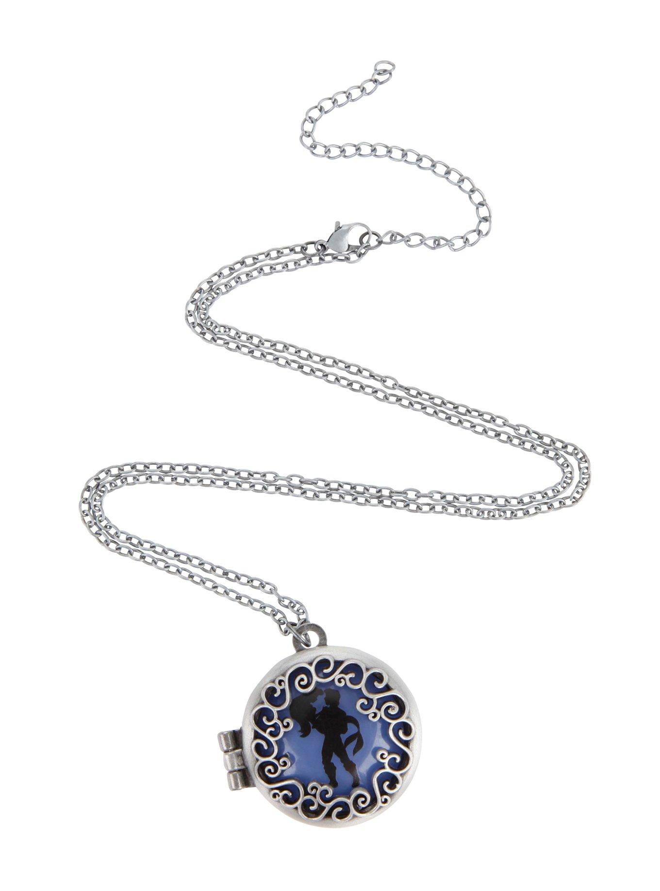 Disney The Little Mermaid Silhouette Locket Necklace, , alternate