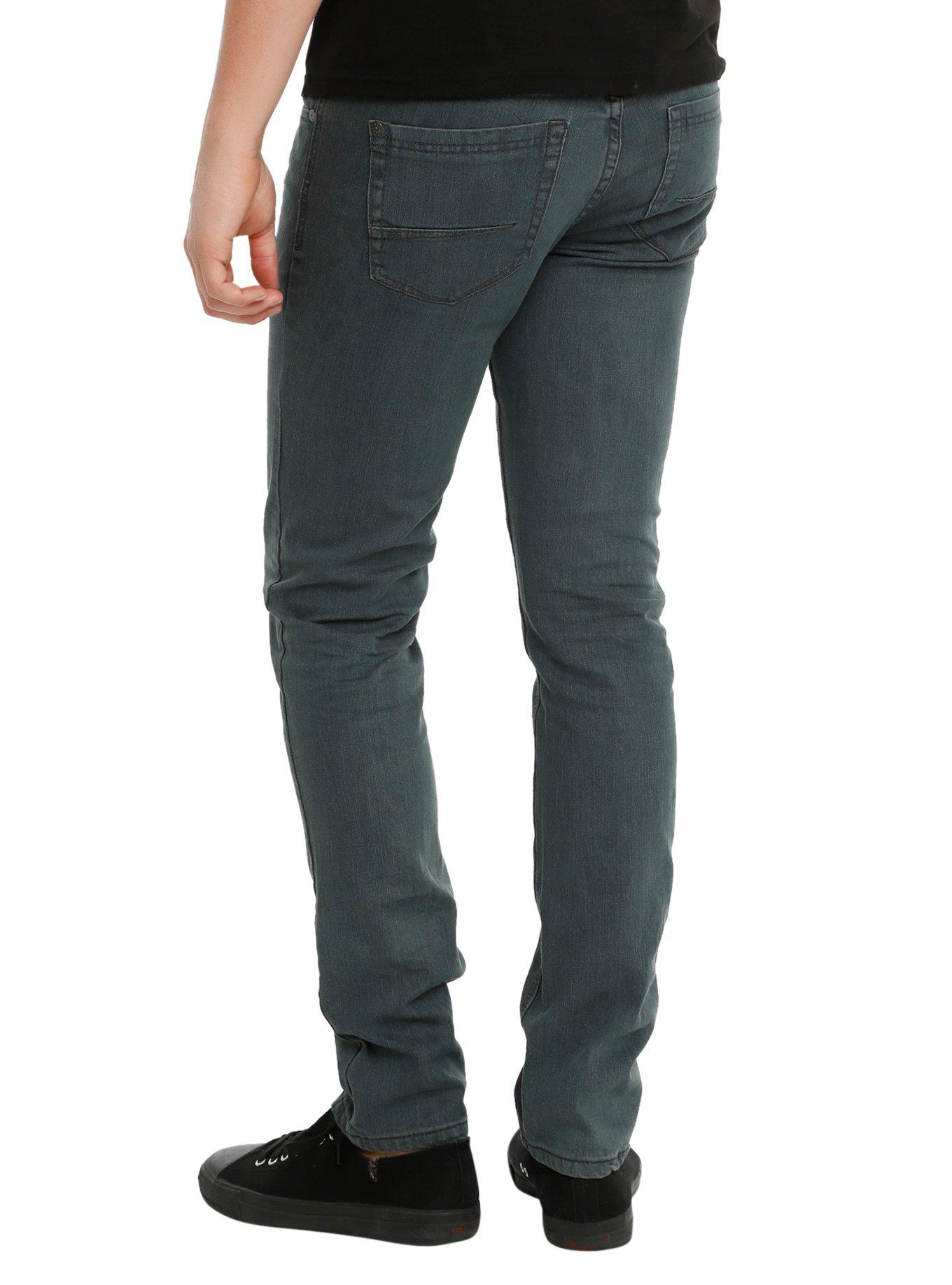 Indigo Charcoal Overdye Skinny Jeans, DARK BLUE, alternate