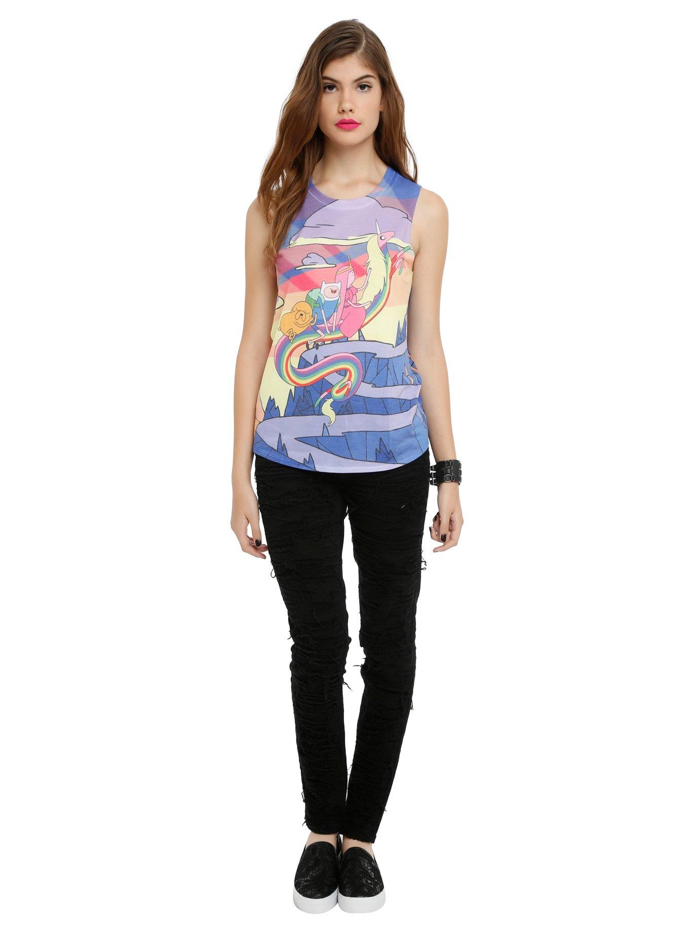 Adventure Time Mountain Scene Girls Muscle Top, , alternate