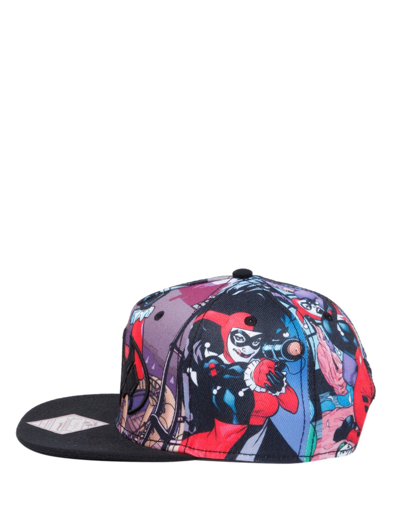 DC Comics Batman Harley Quinn Logo Comic Snapback Hat, , alternate