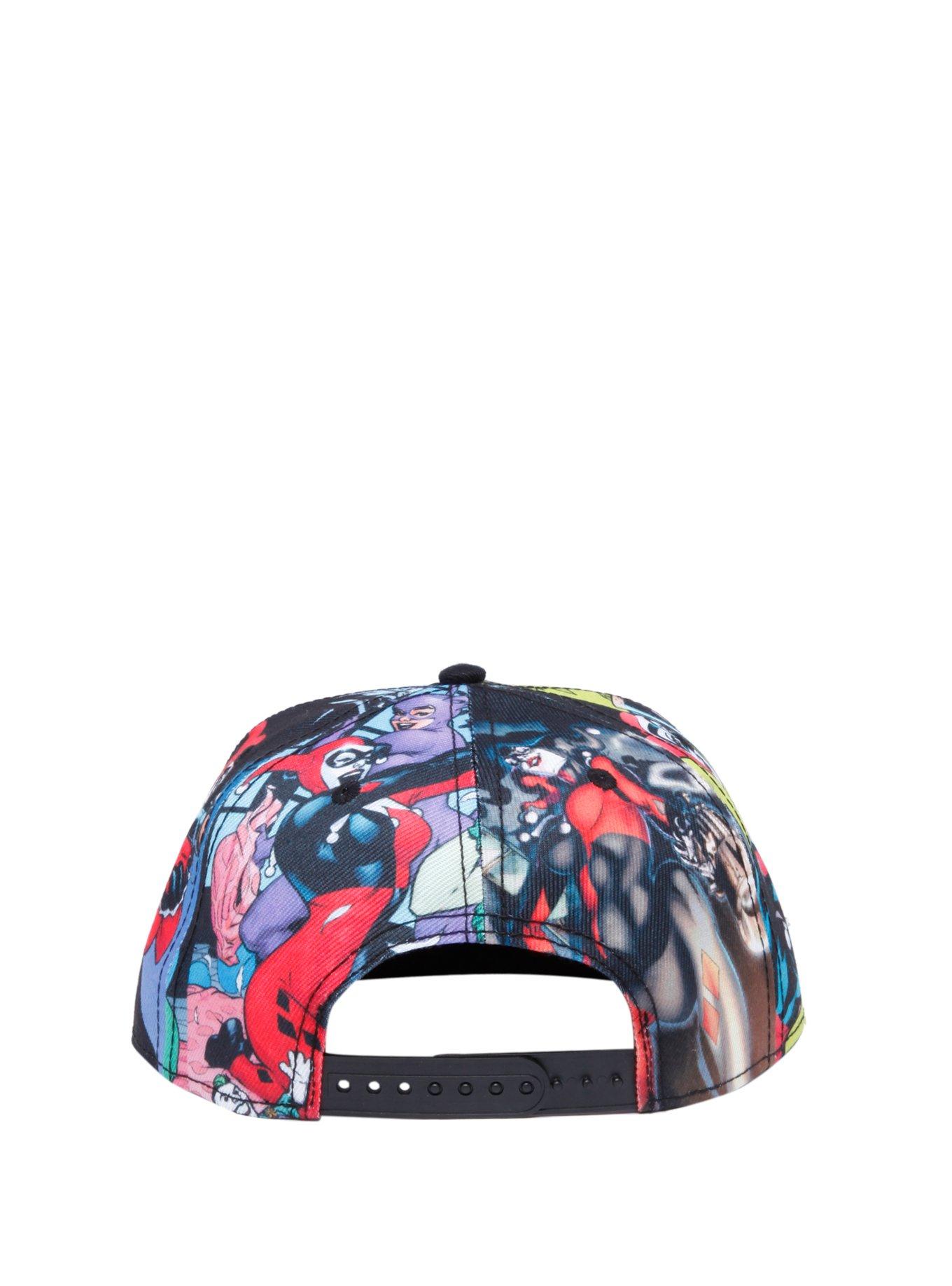 DC Comics Batman Harley Quinn Logo Comic Snapback Hat, , alternate