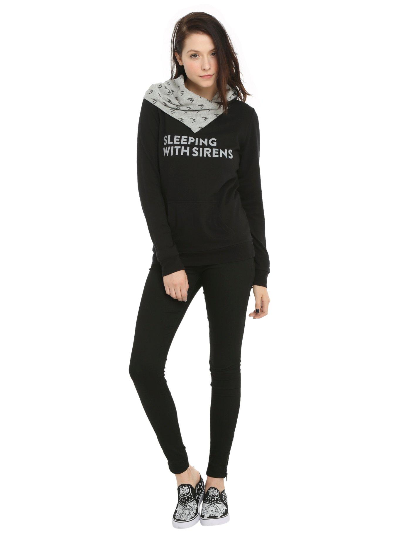 Sleeping With Sirens Logo Girls Pullover Hoodie, BLACK, alternate
