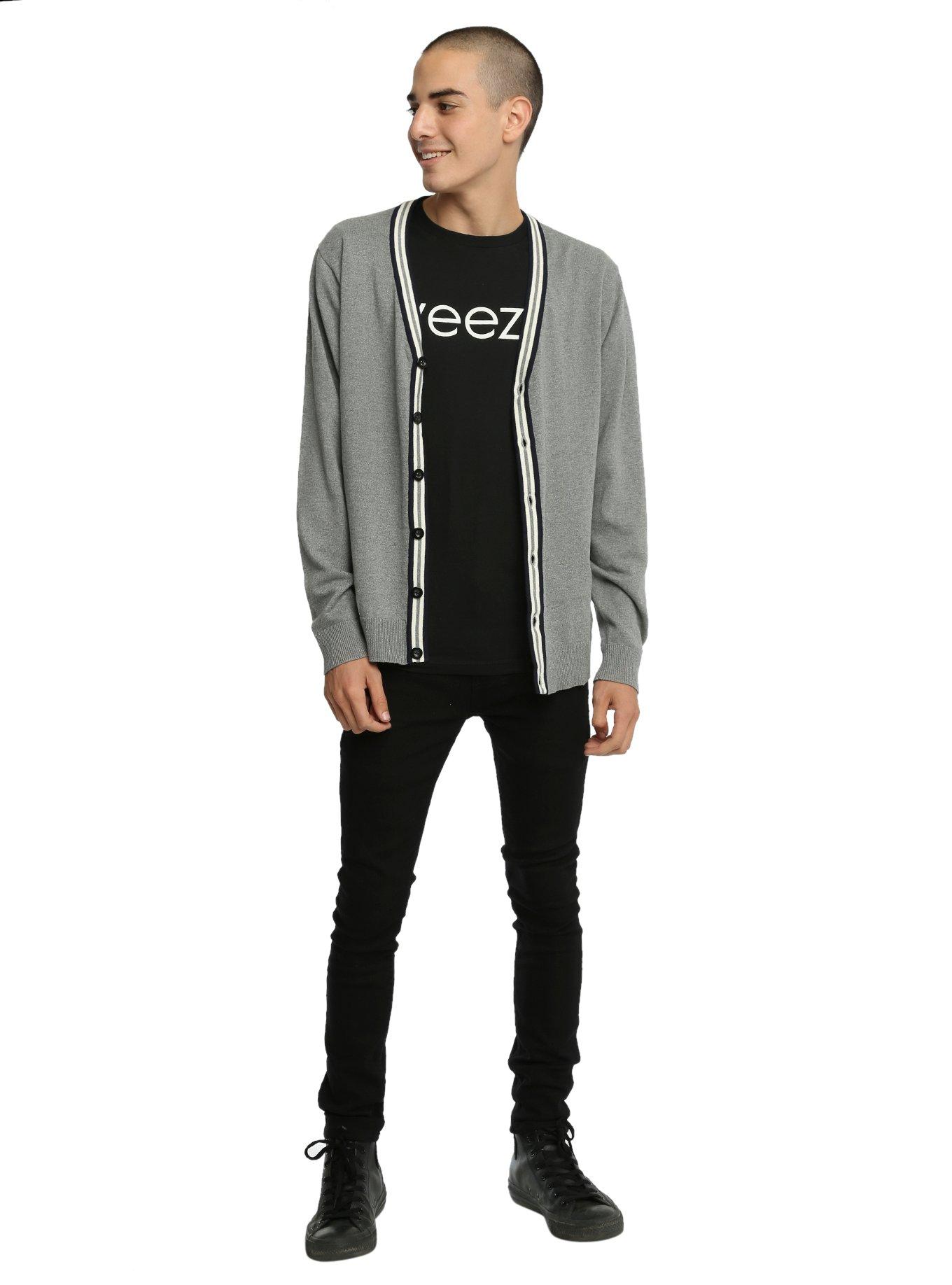 RUDE Striped Trim Cardigan, , alternate