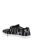 Music Notes Lace-Up Sneakers, BLACK, alternate