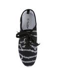 Music Notes Lace-Up Sneakers, BLACK, alternate