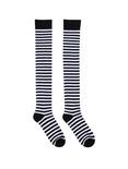 LOVEsick Black & White Striped Over-The-Knee Socks, , alternate