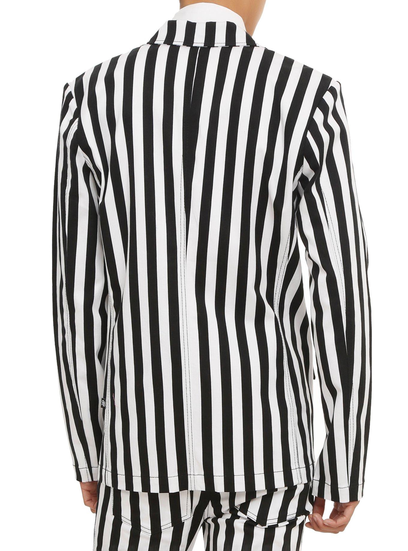 Royal Bones By Tripp Black & White Striped Blazer, , alternate