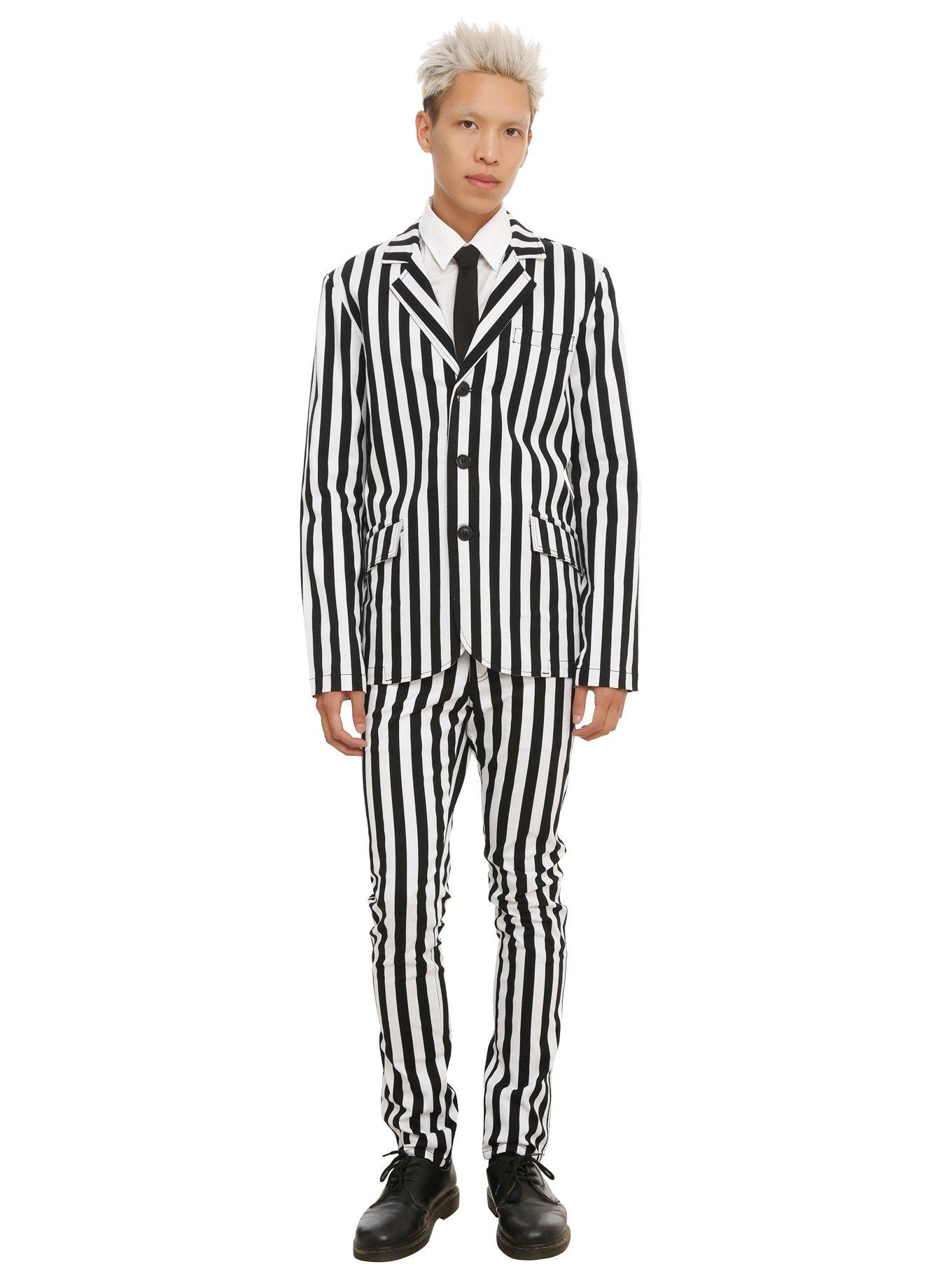 Royal Bones By Tripp Black & White Striped Blazer, , alternate