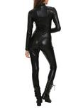 Black Quilted Zip-Up Bodysuit, , alternate