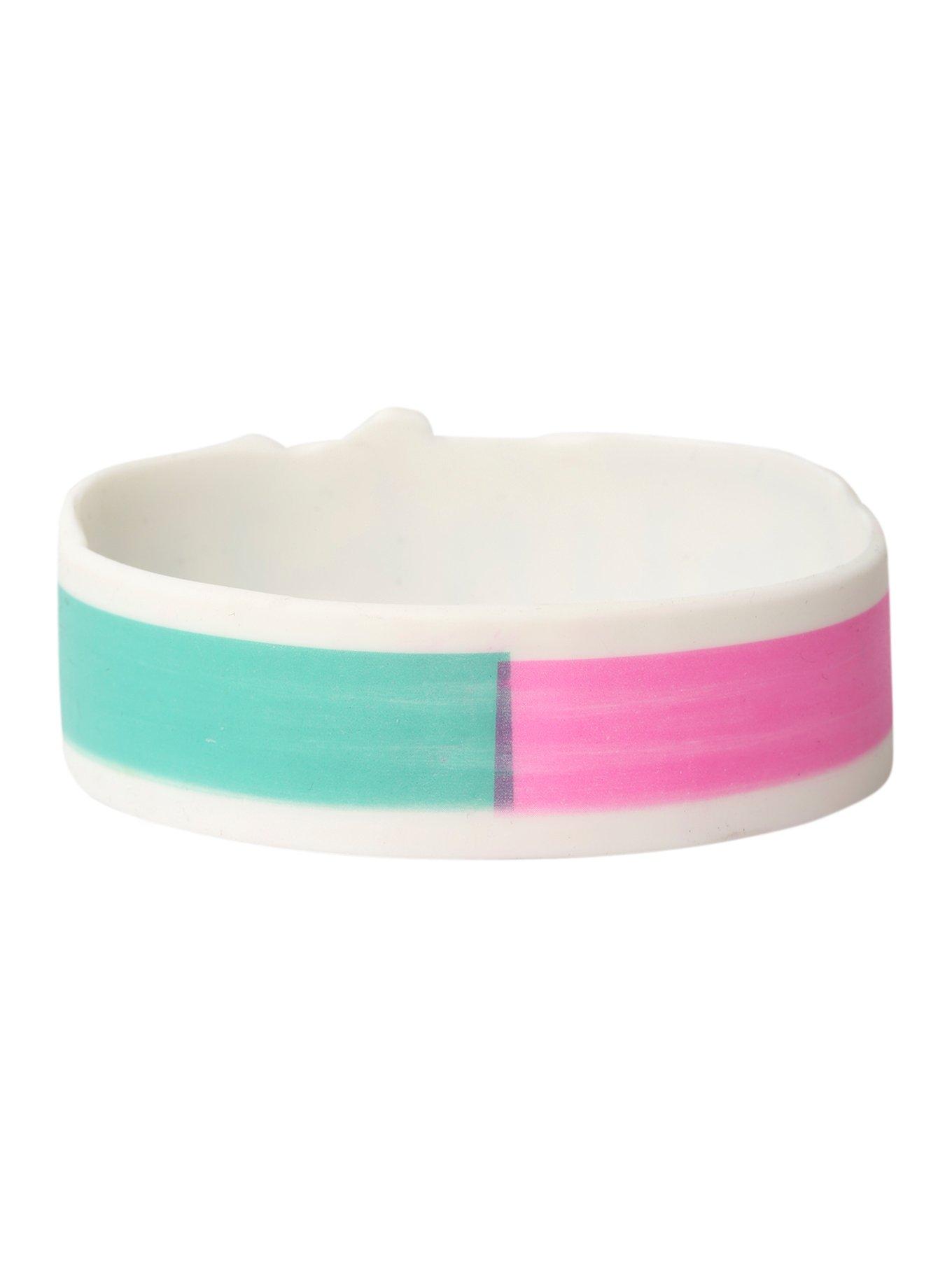 Blink-182 Pink Turquoise Die-Cut Rubber Bracelet, , alternate
