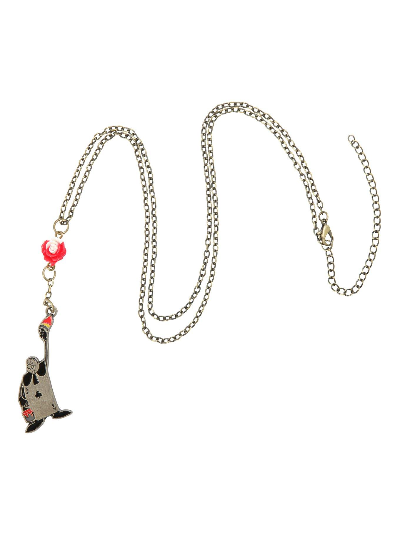 Disney Alice In Wonderland Painting The Roses Red Necklace, , alternate