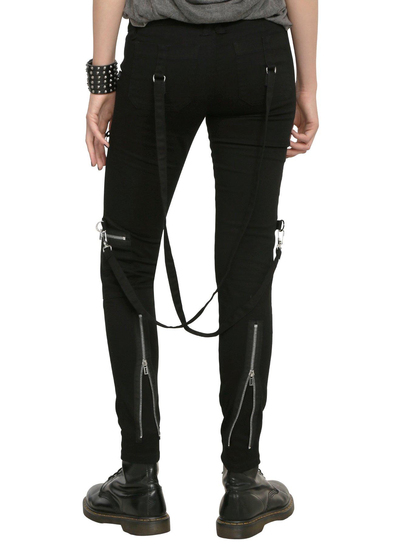 Royal Bones By Tripp Black Strap Skinny Jeans, BLACK, alternate