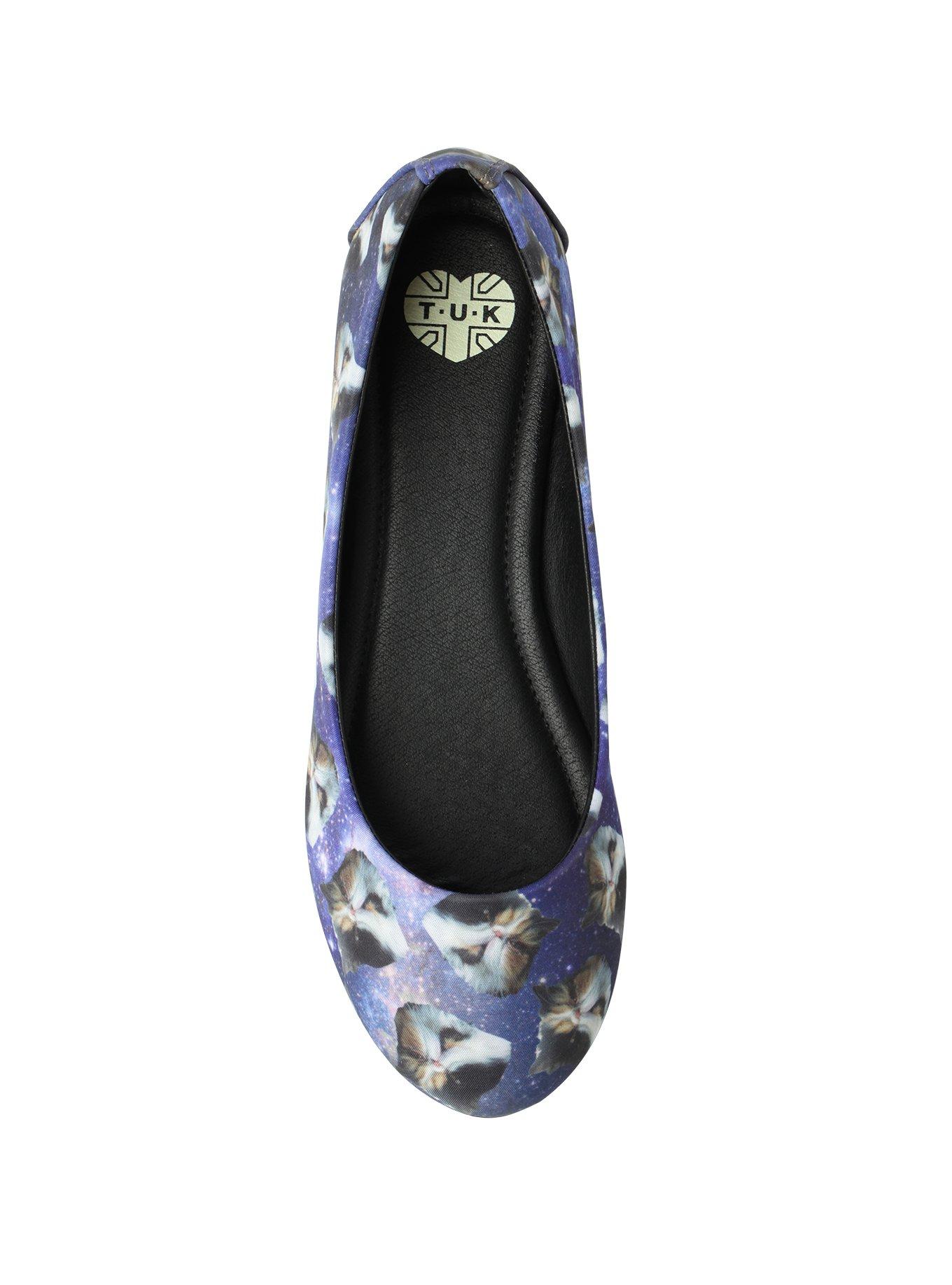 T.U.K. Cat In Space Flats, BLACK, alternate