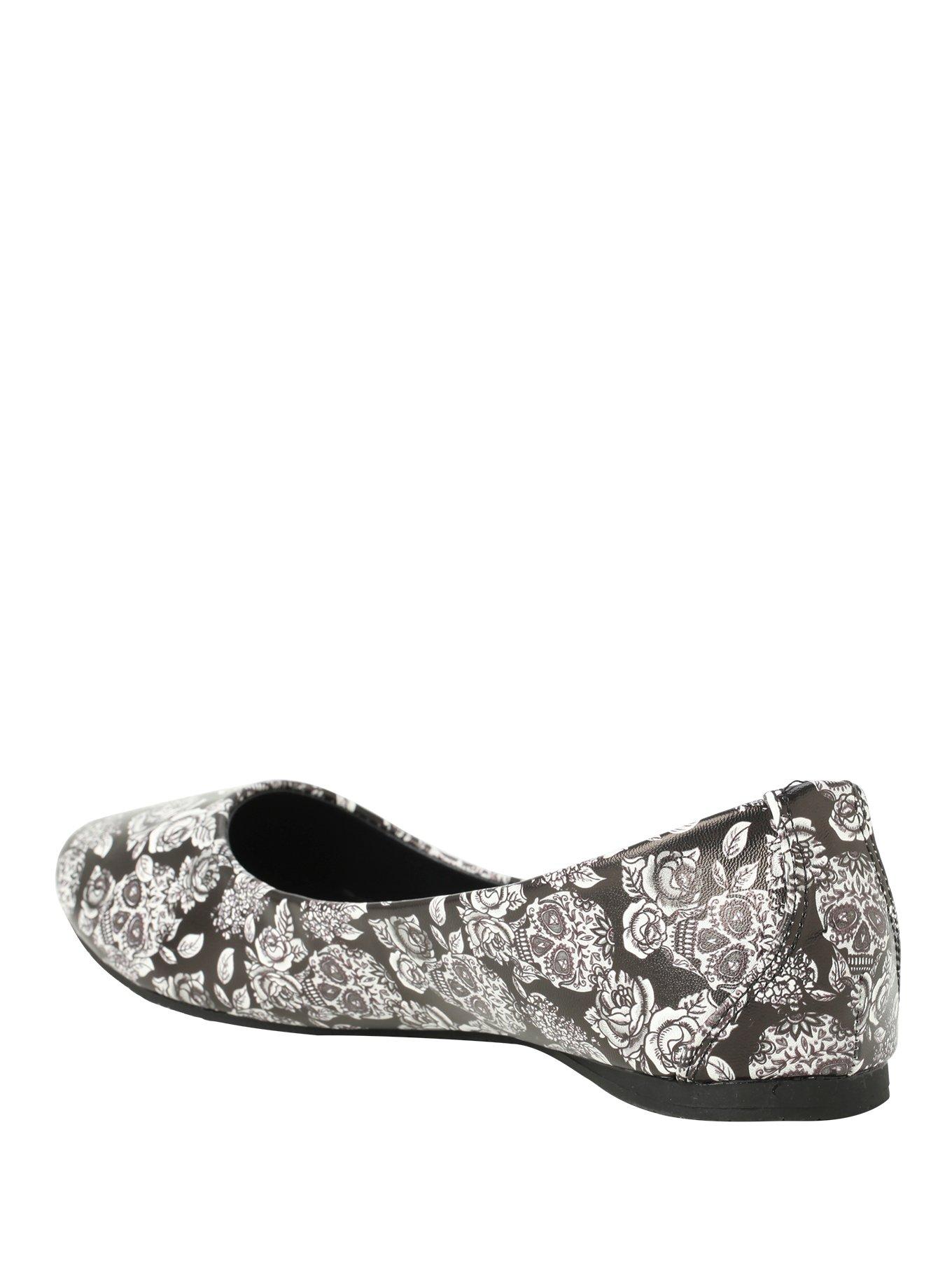 T.U.K. Sugar Skull & Roses Flats, BLACK, alternate