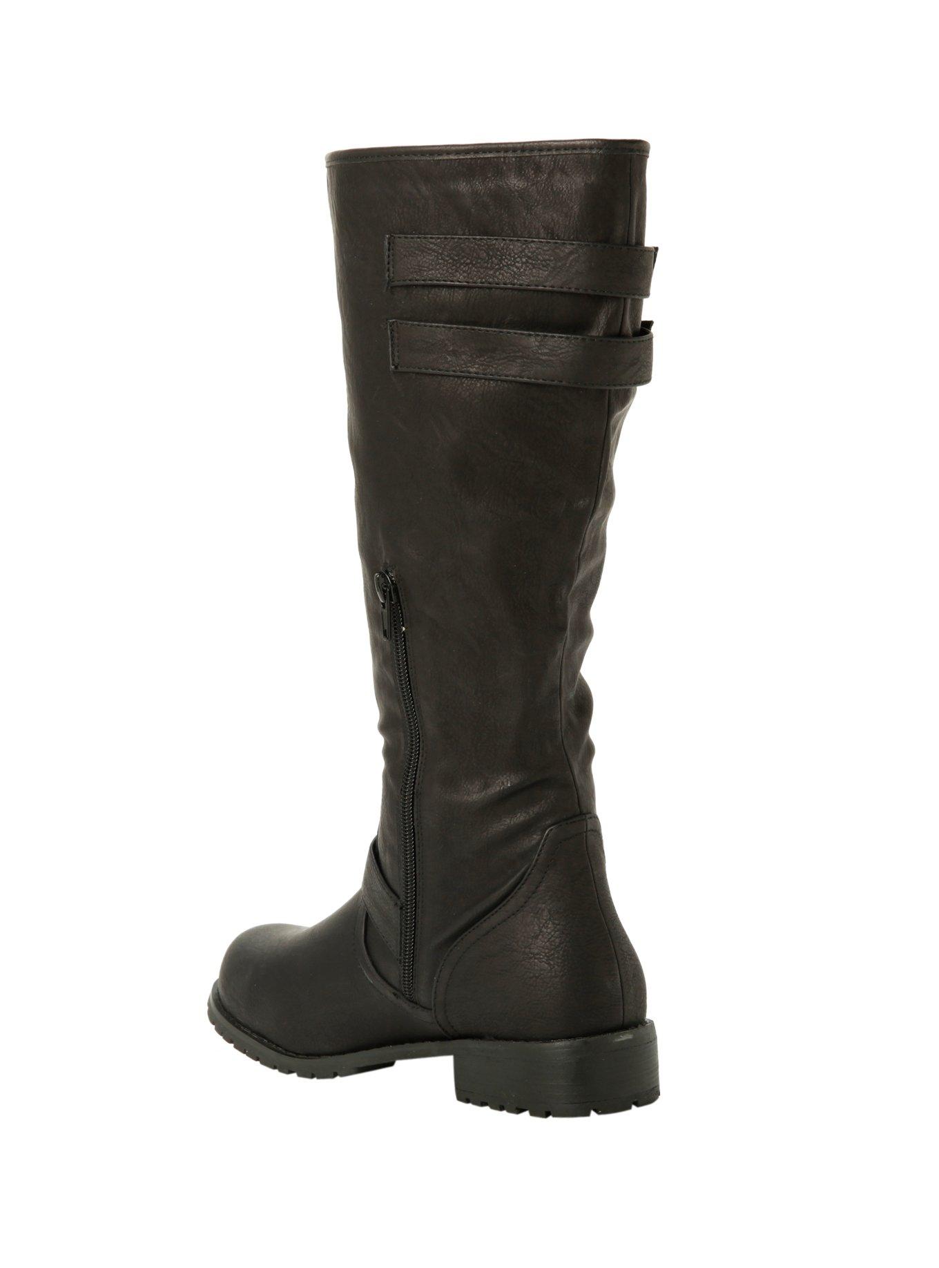 Black Buckle Boot, BLACK, alternate