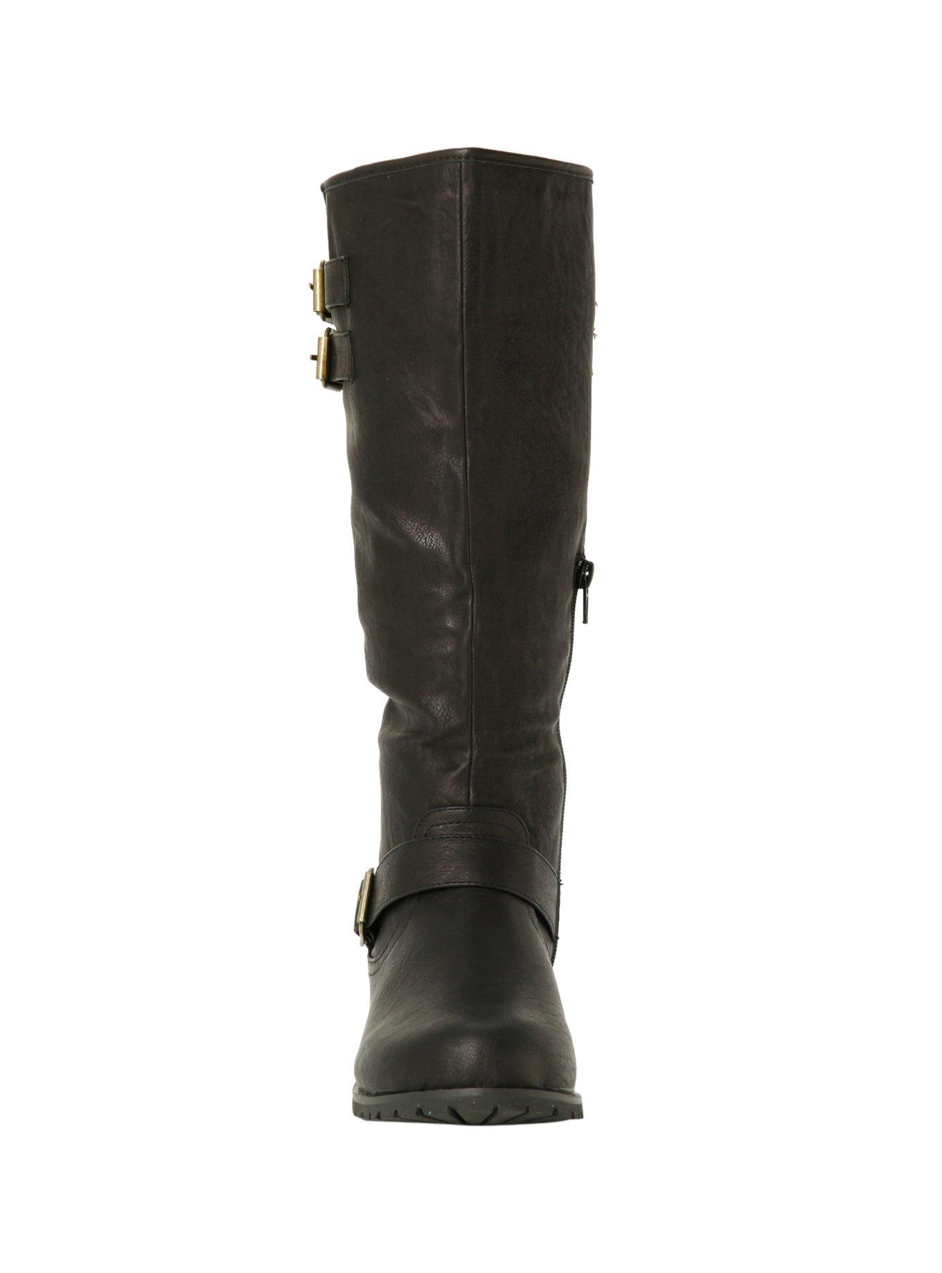 Black Buckle Boot, BLACK, alternate