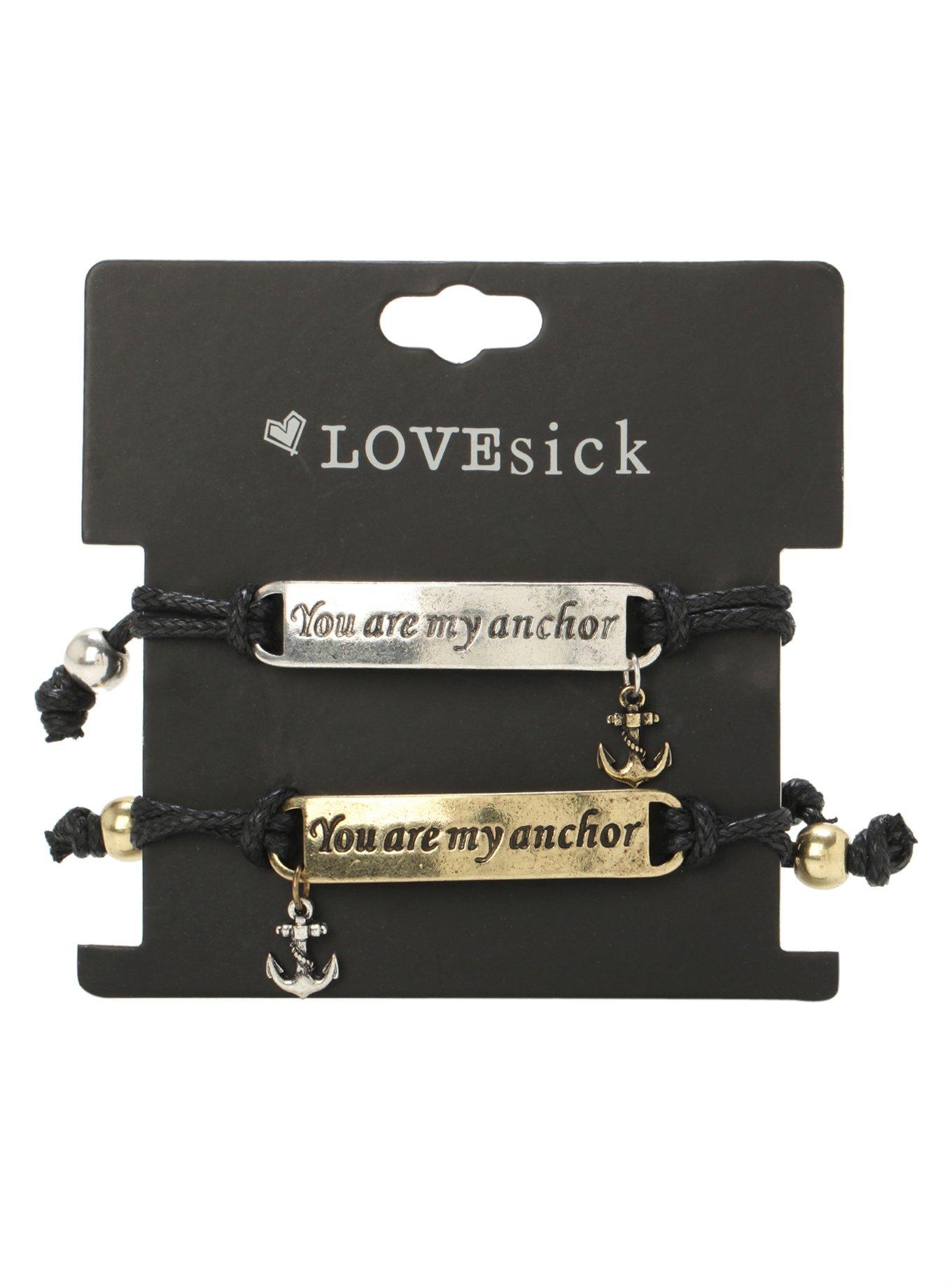 LOVEsick You Are My Anchor Cord Bracelet 2 Pack, , alternate
