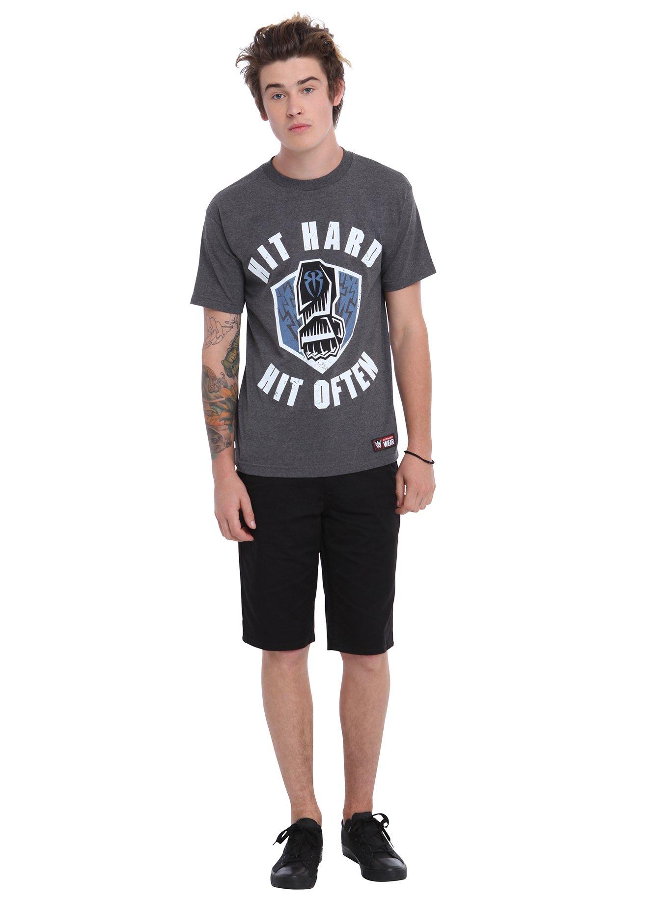 WWE Roman Reigns Hit Hard Hit Often T-Shirt, , alternate
