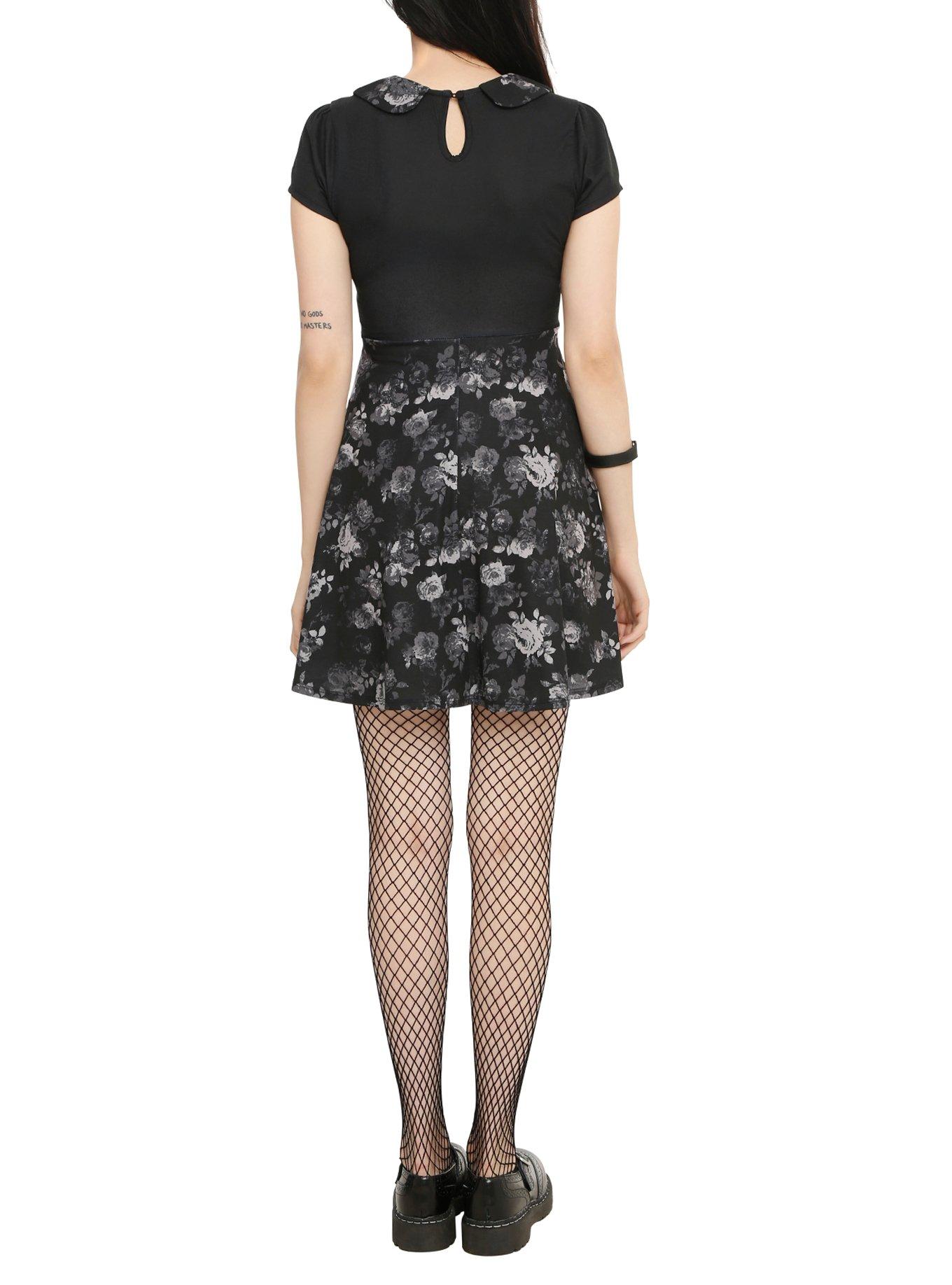 Family Day Floral Dress, BLACK, alternate