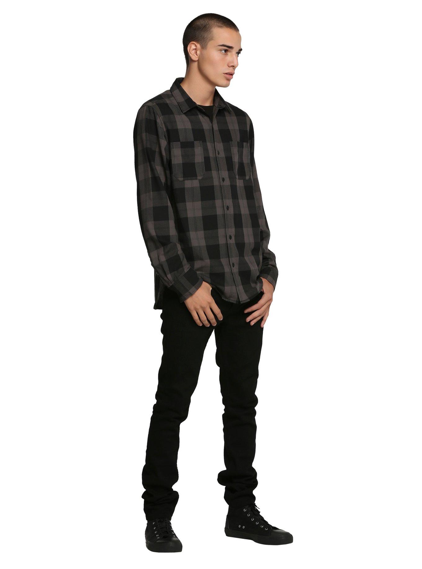 RUDE Black & Grey Plaid Woven, BLACK, alternate