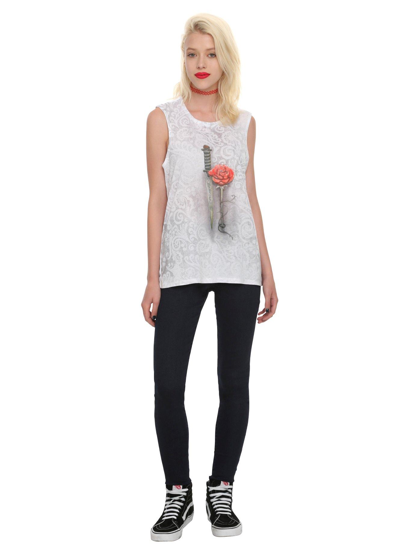 Once Upon A Time Rumplestiltskin Dagger & Rose Girls Muscle Top, , alternate