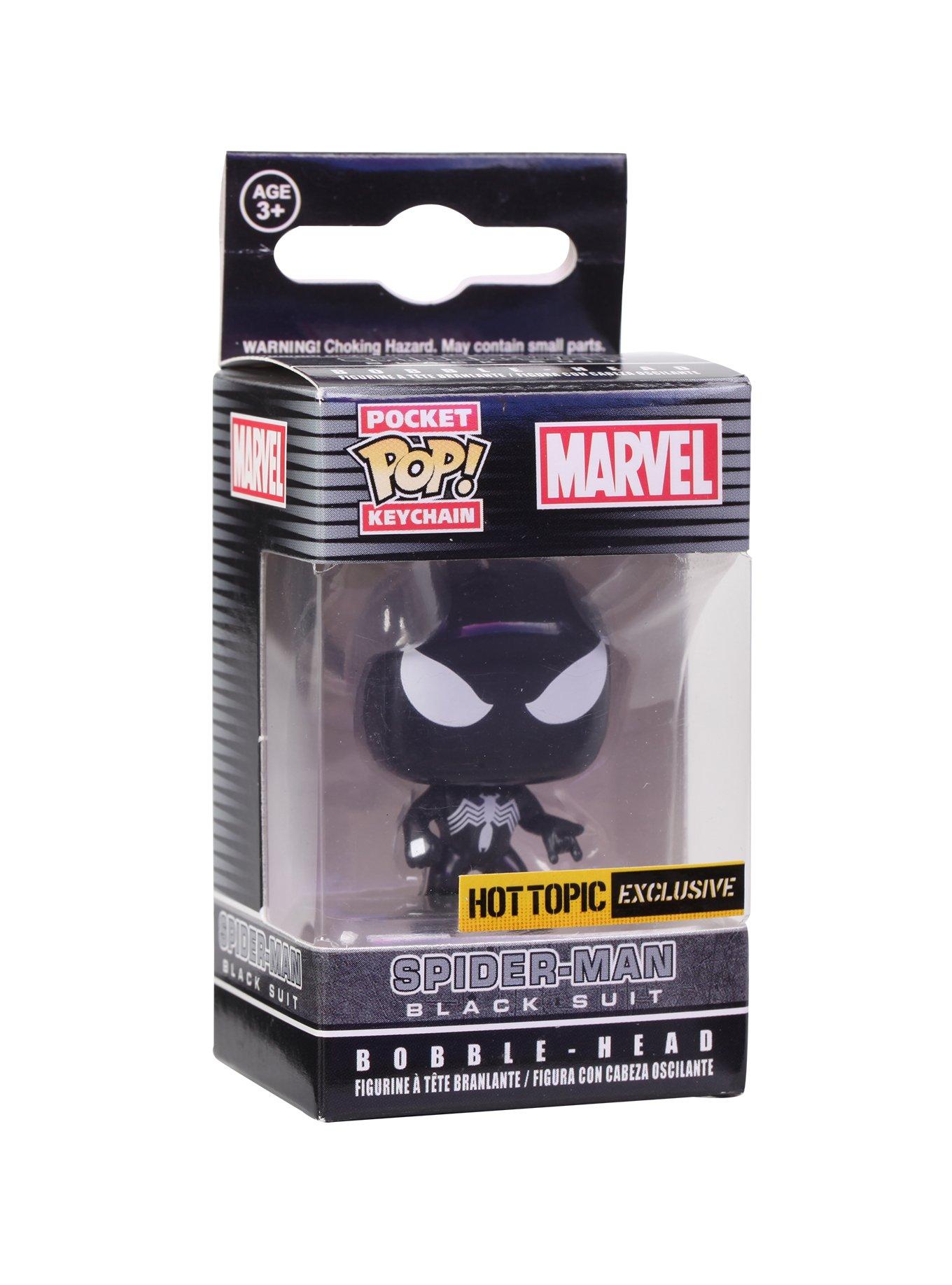 Funko Marvel Pocket Pop! Spider-Man (Black Suit) Key Chain Hot Topic Exclusive, , alternate