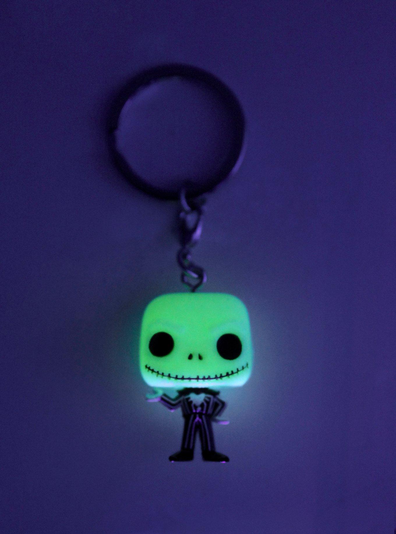 Funko The Nightmare Before Christmas Pocket Pop! Jack Skellington Key Chain Glow-In-The-Dark Hot Topic Exclusive, , alternate