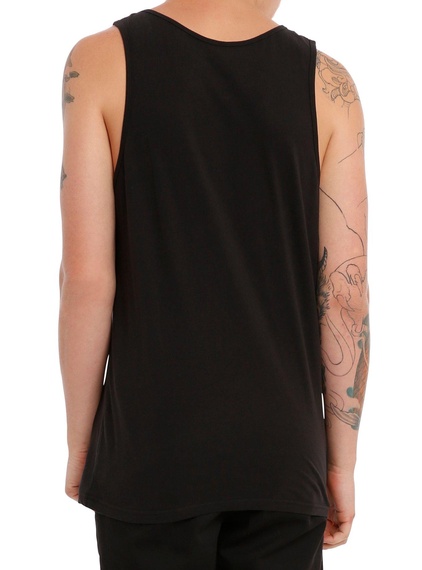 RUDE Distressed American Flag Tank Top, BLACK, alternate