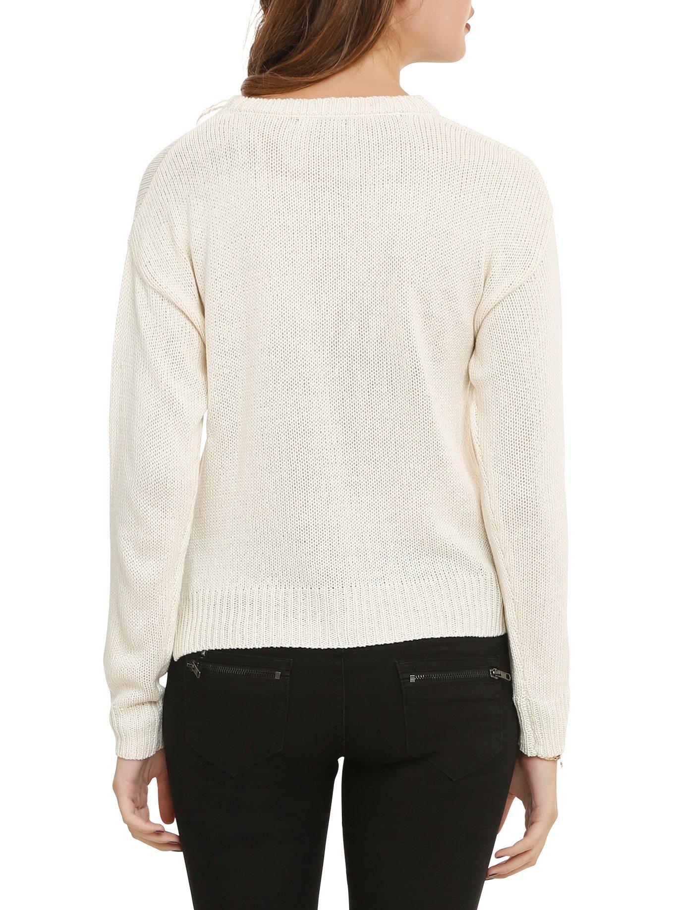 Skull & Crossbones Cropped Sweater, , alternate