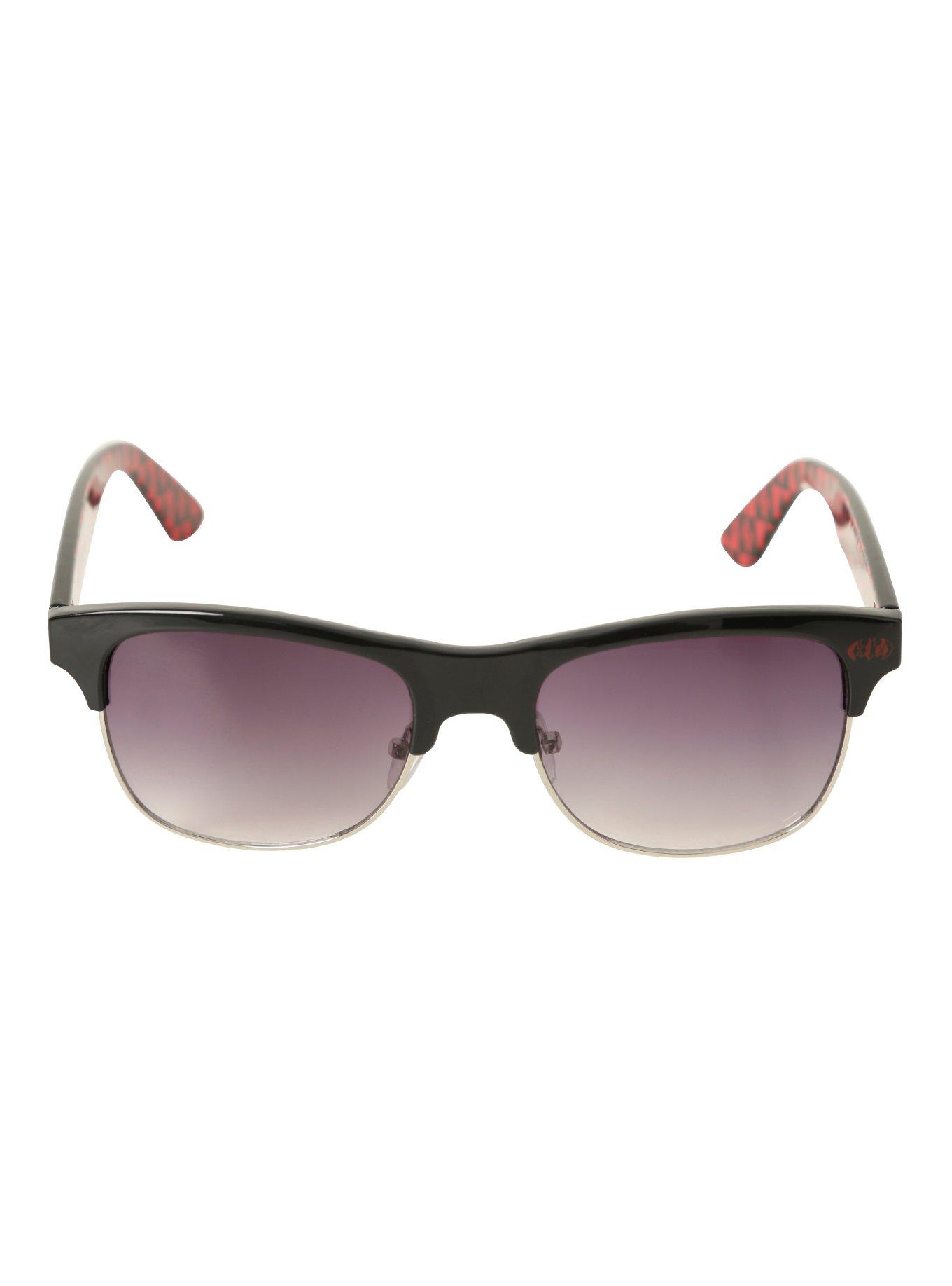 DC Comics Harley Quinn Checkered Half-Rim Sunglasses, , alternate