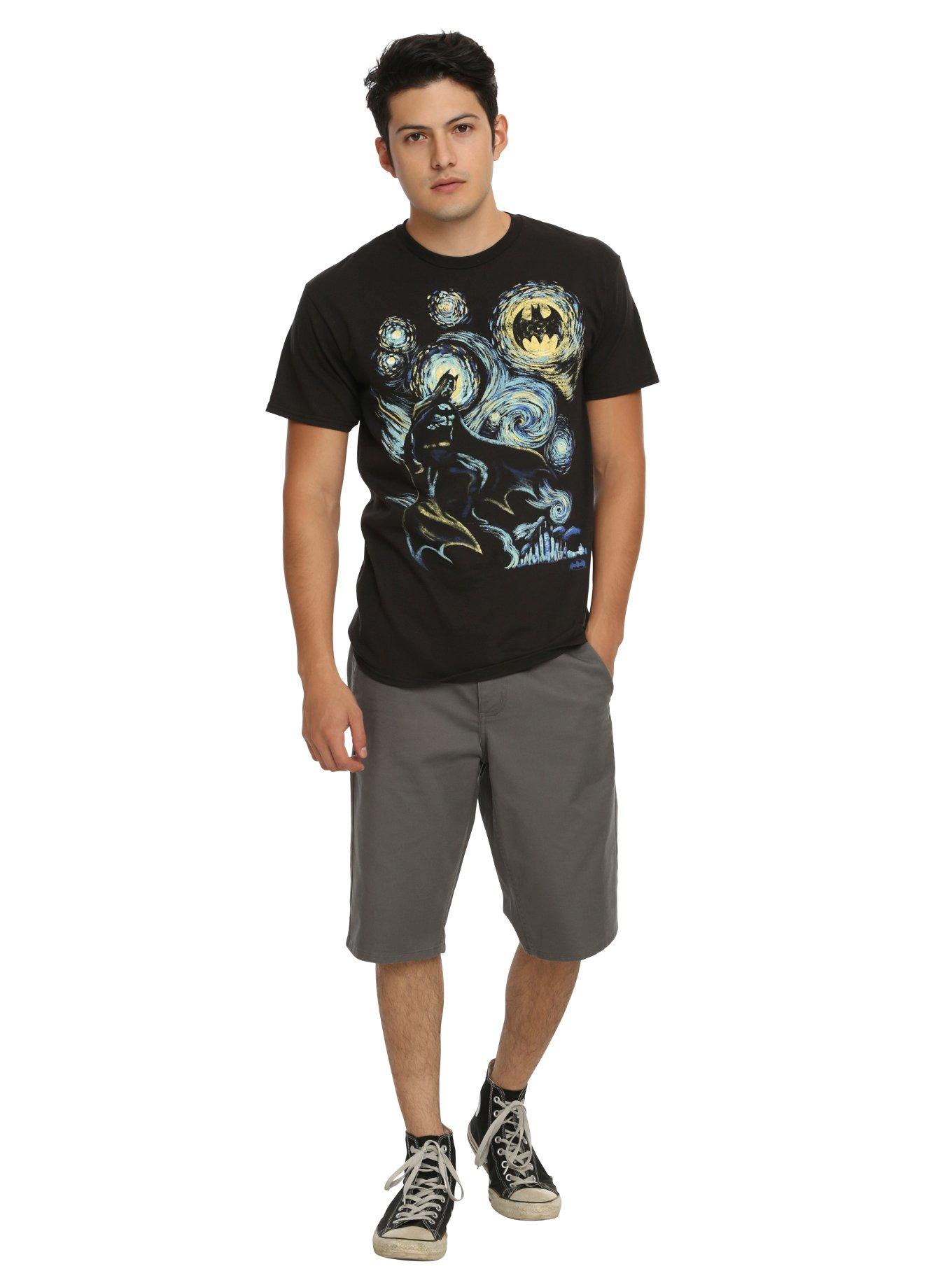 DC Comics Batman Starry Night T-Shirt, BLACK, alternate